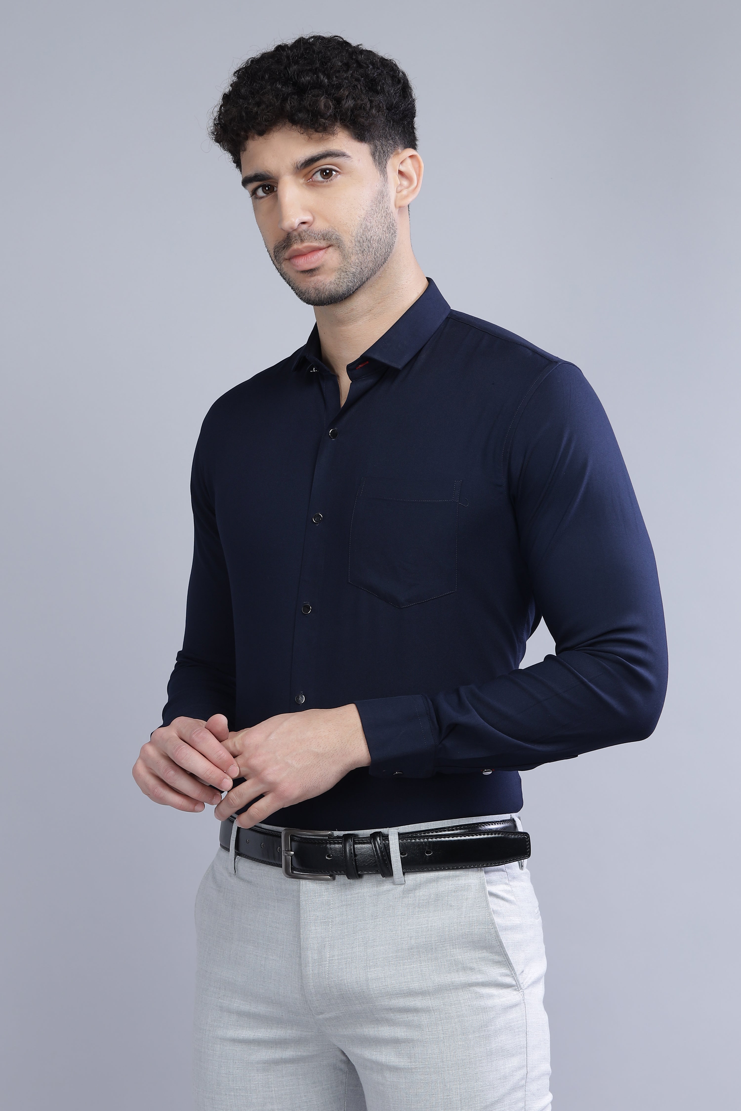 Chagrin Navy Blue Shirt