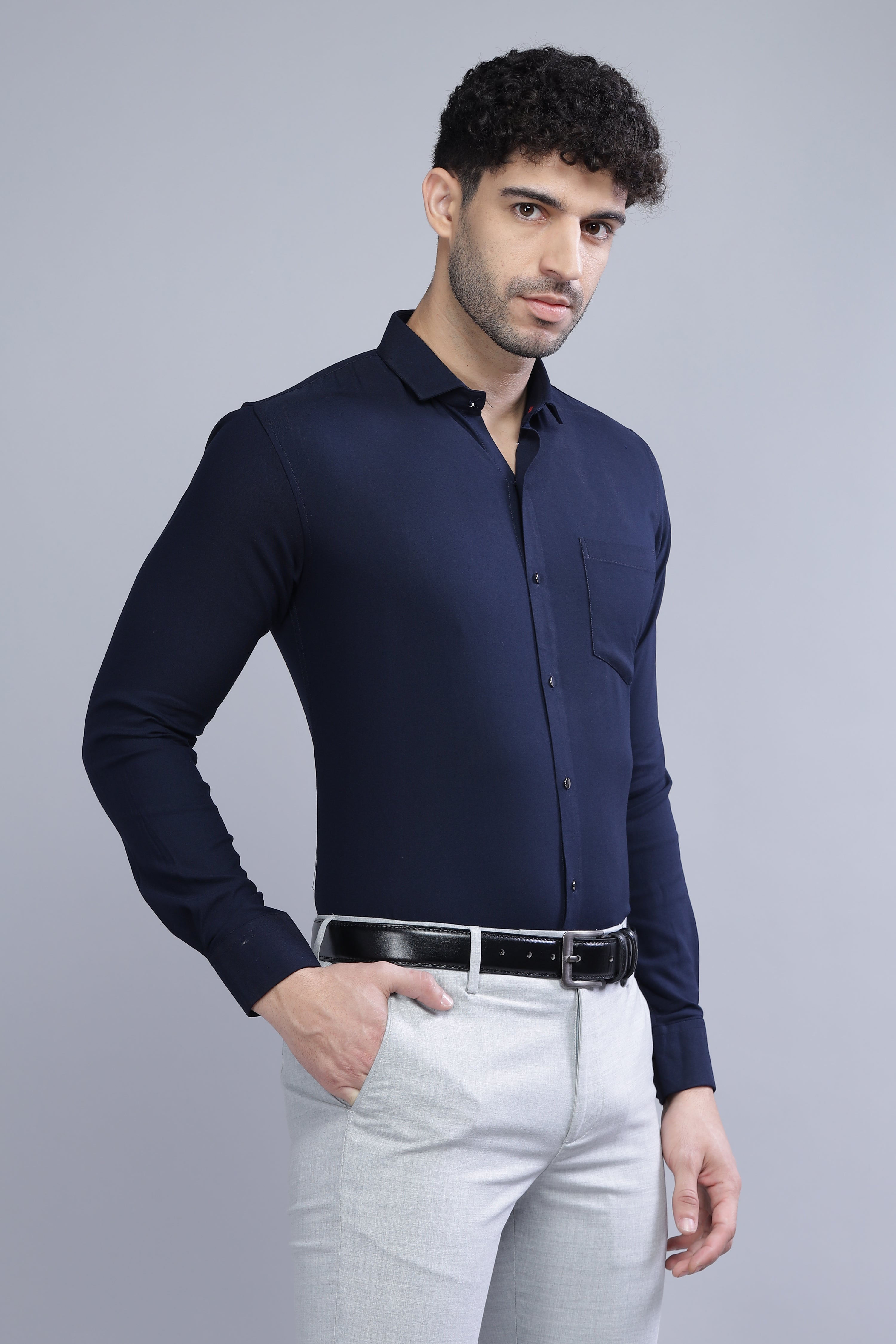 Chagrin Navy Blue Shirt