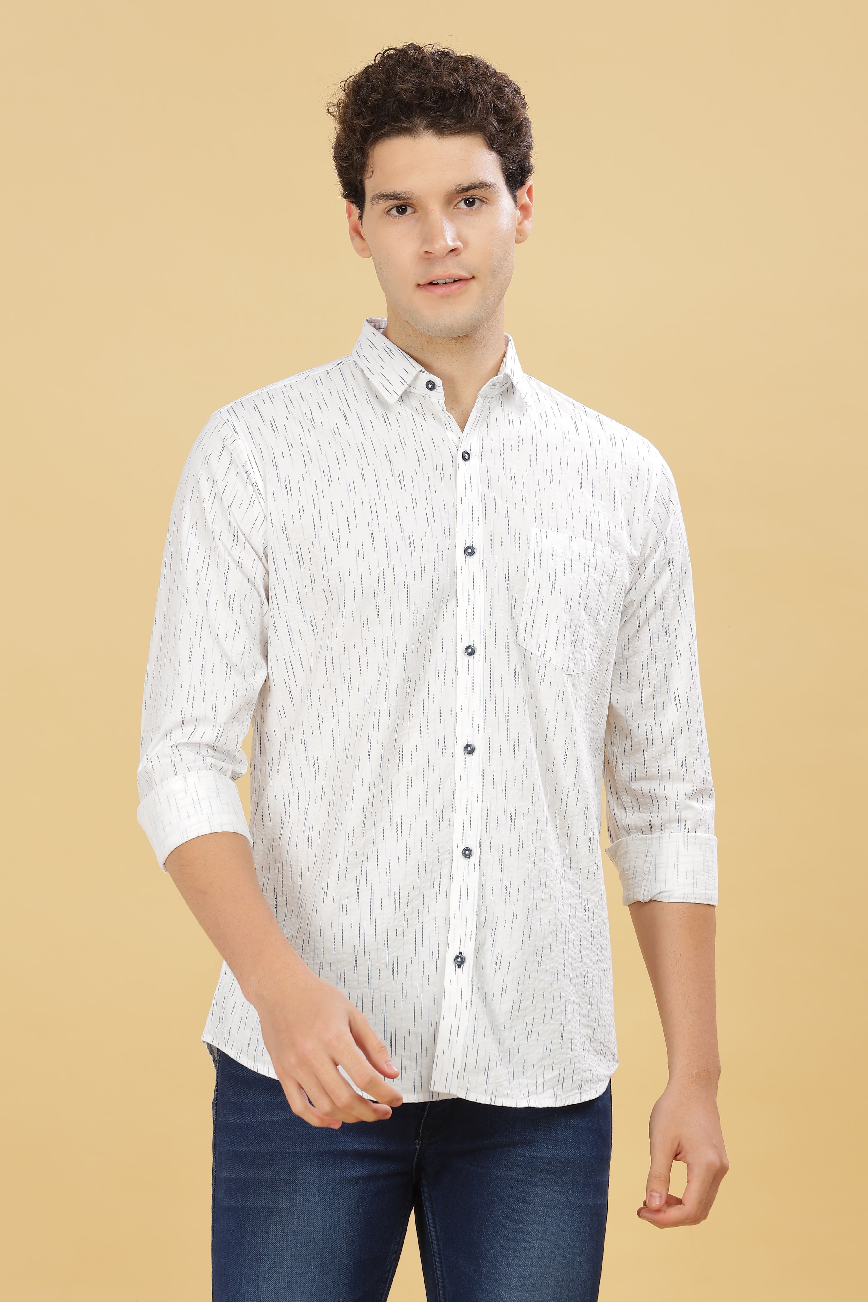 Abstract Printed White shirt