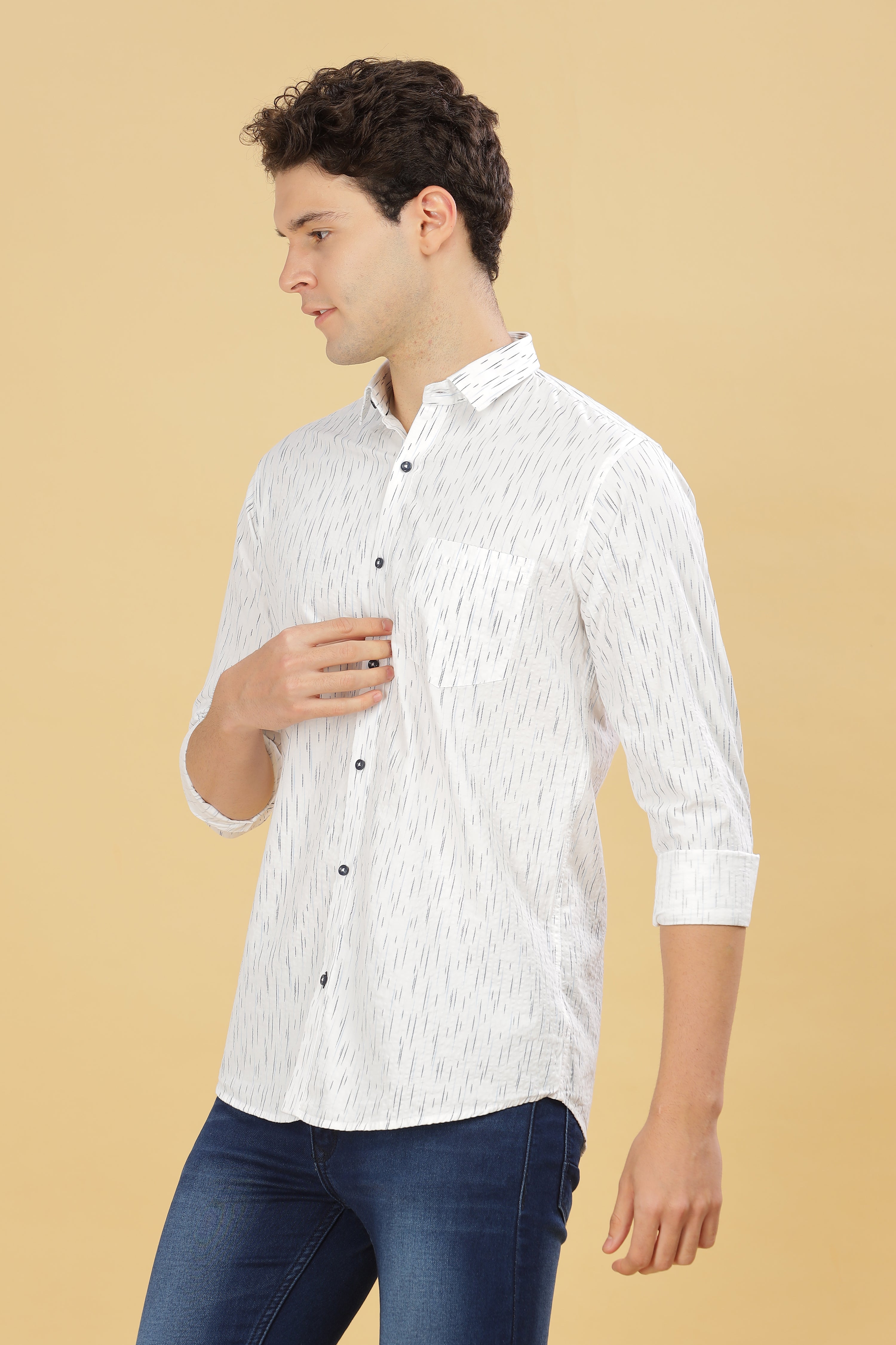 Abstract Printed White shirt