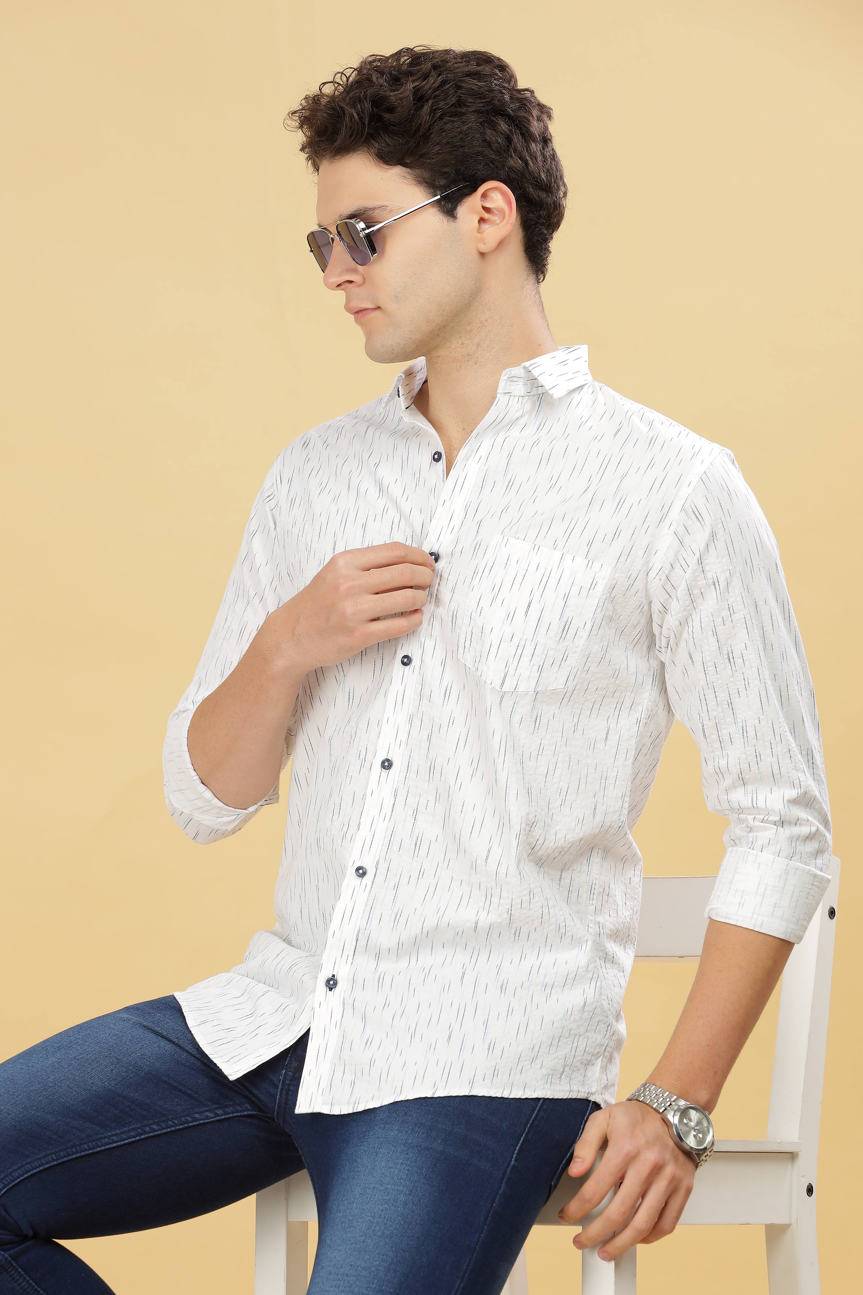 Abstract Printed White shirt