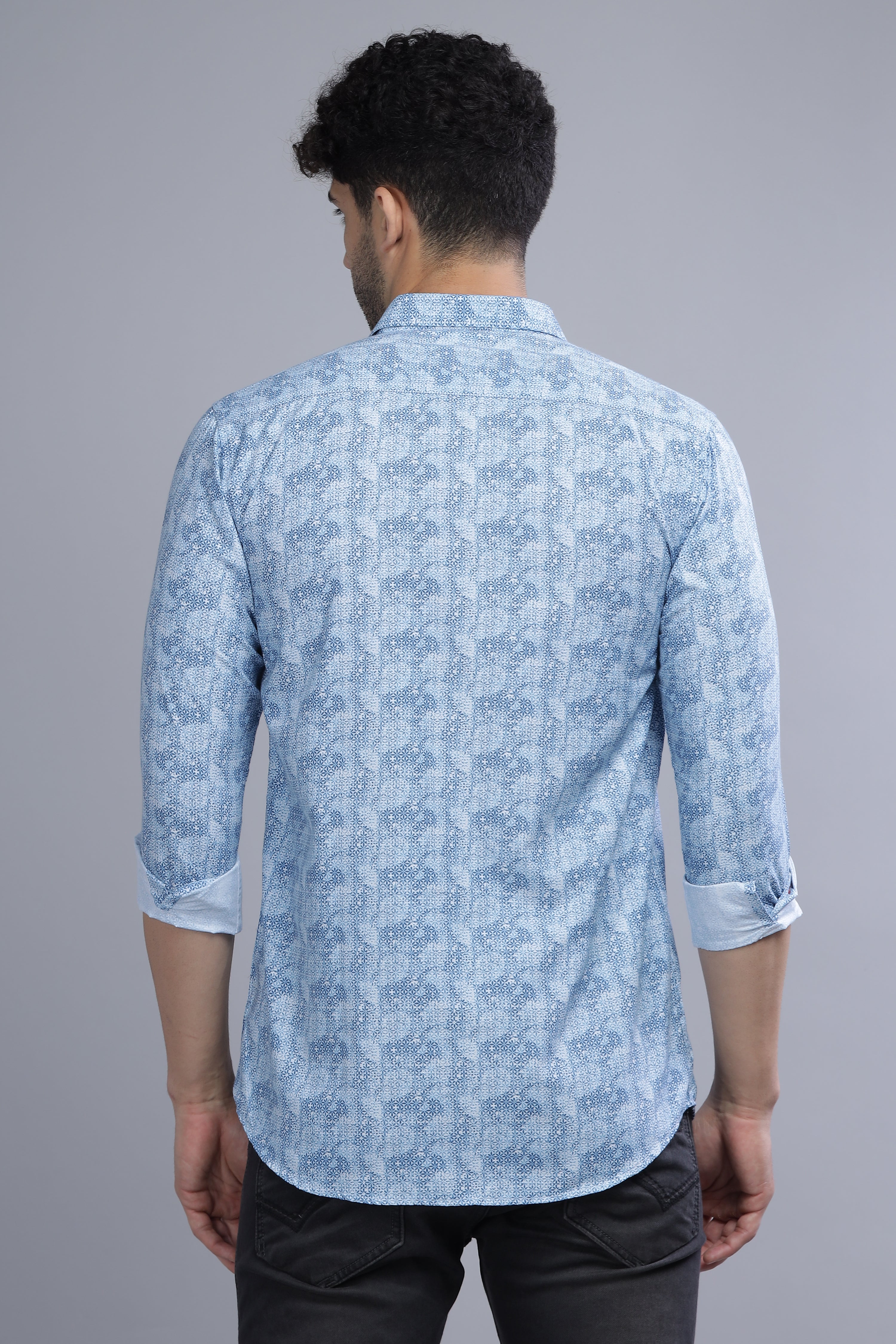 Blue Designer Printed Shirt