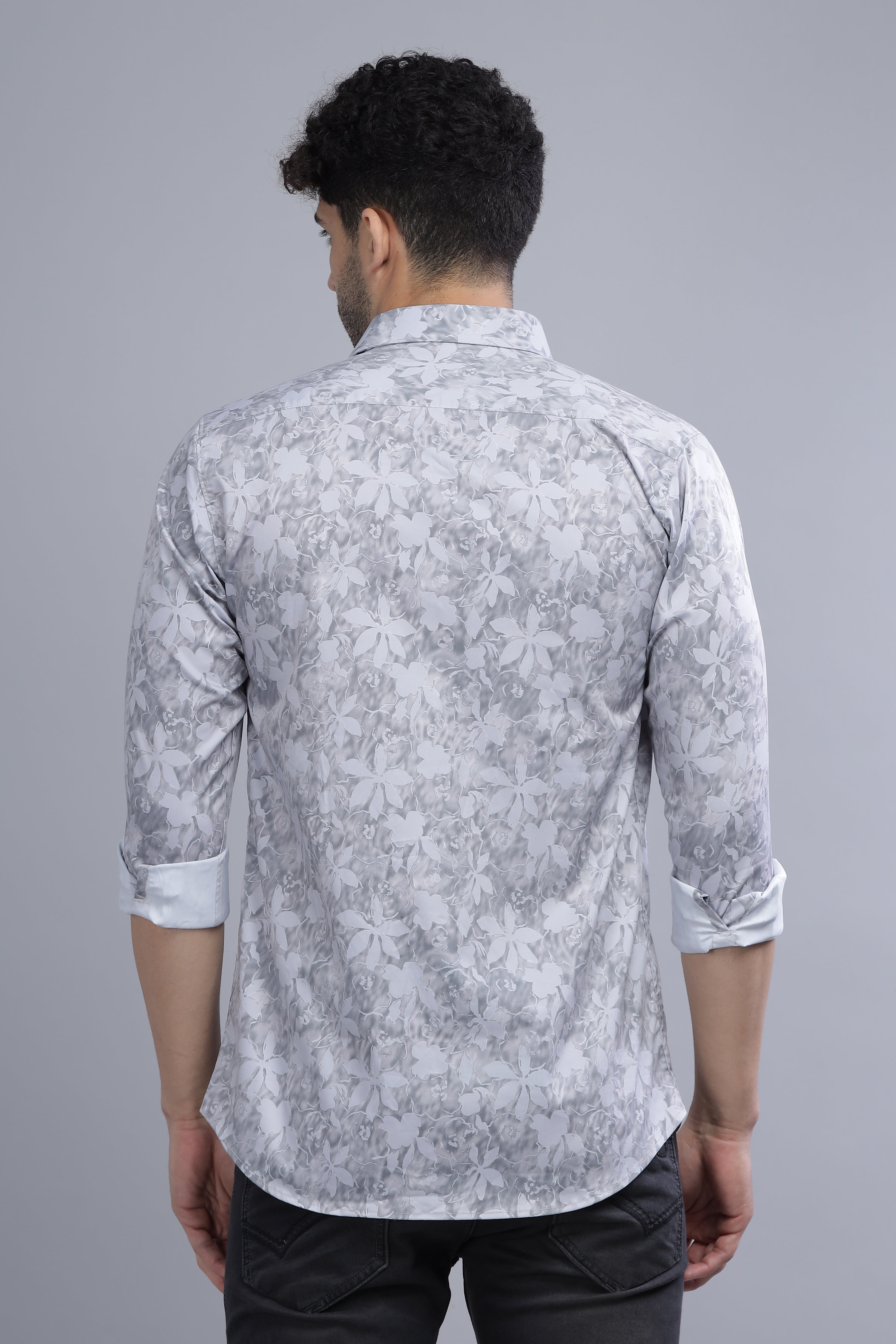 Flower Leaf Grey Shirt