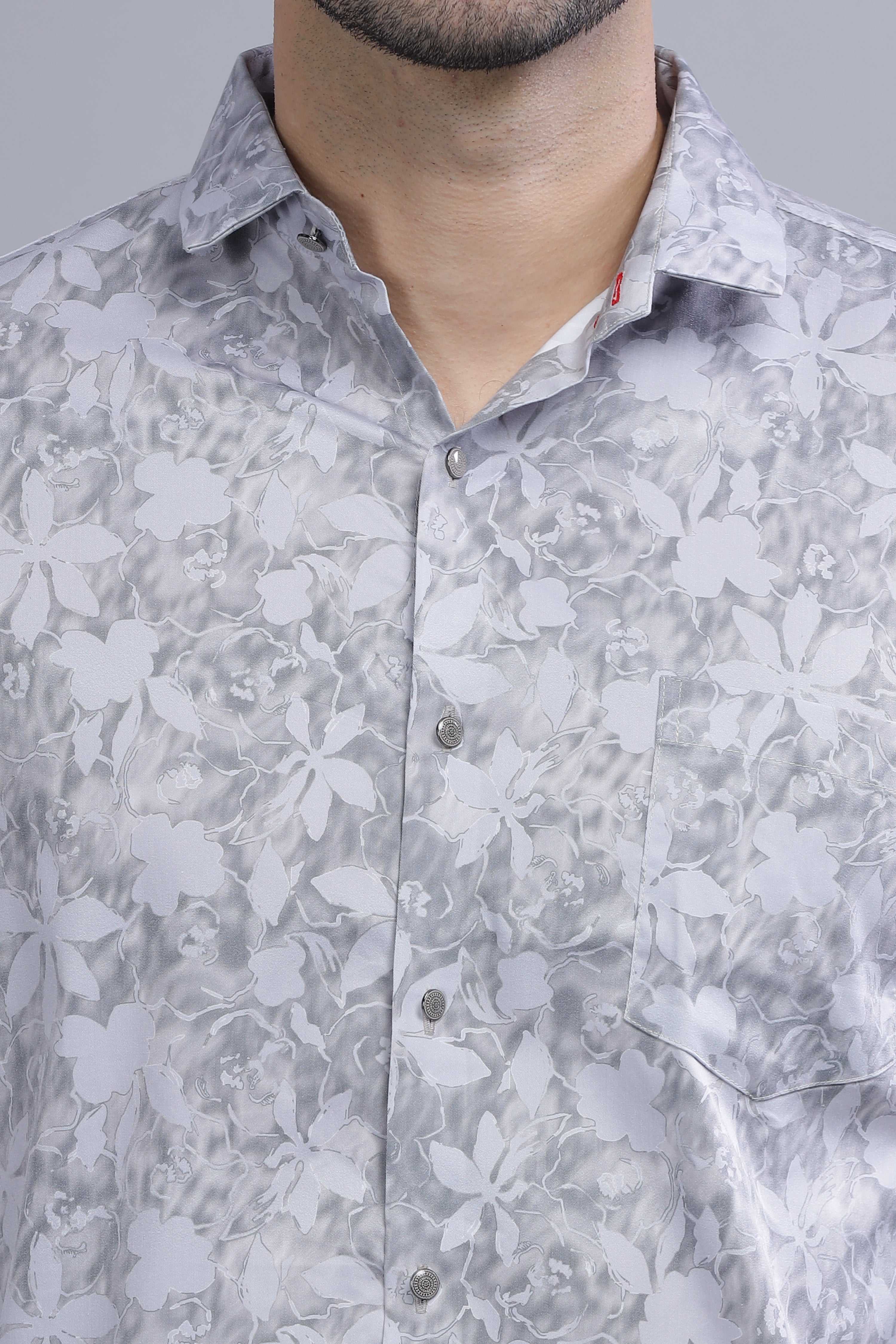 Flower Leaf Grey Shirt