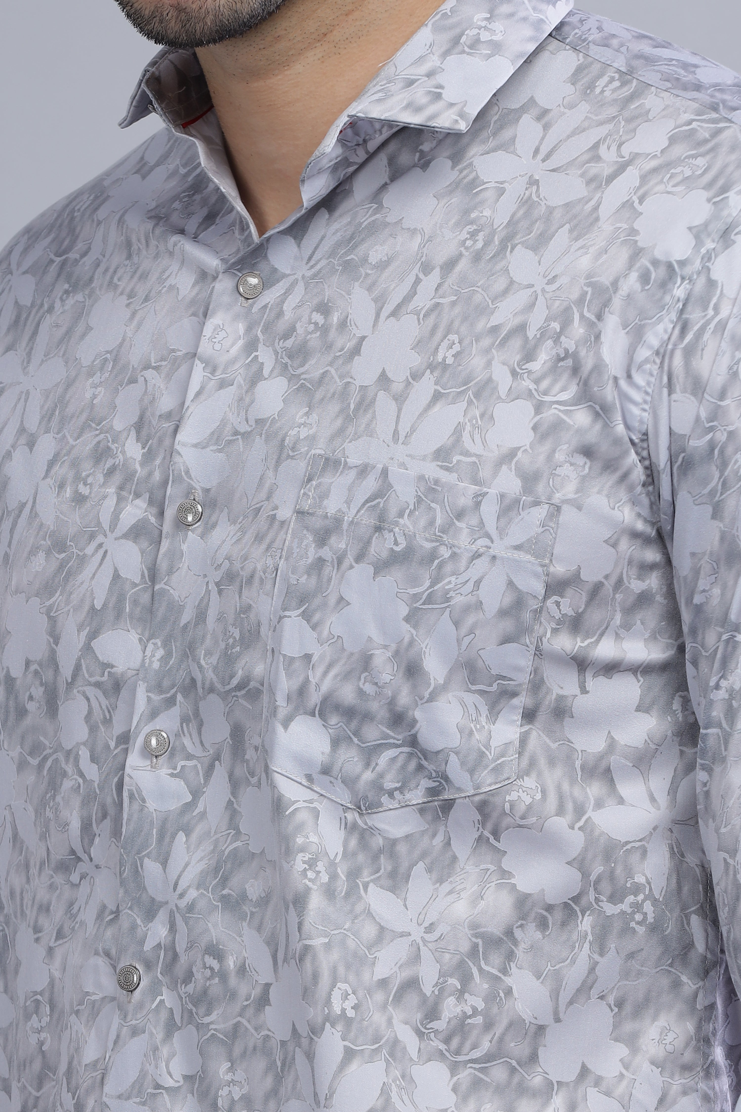 Flower Leaf Grey Shirt