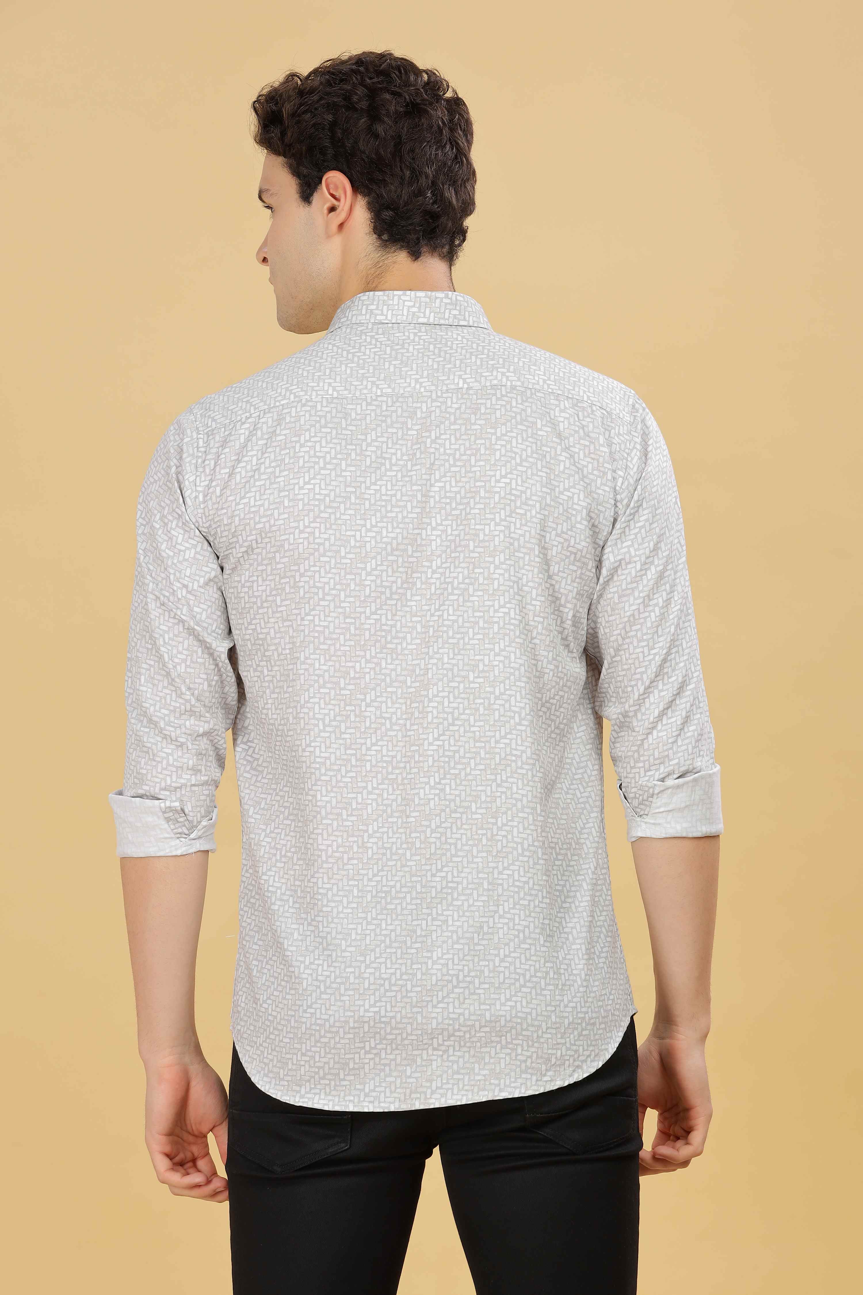 White Printed slim fit Shirt