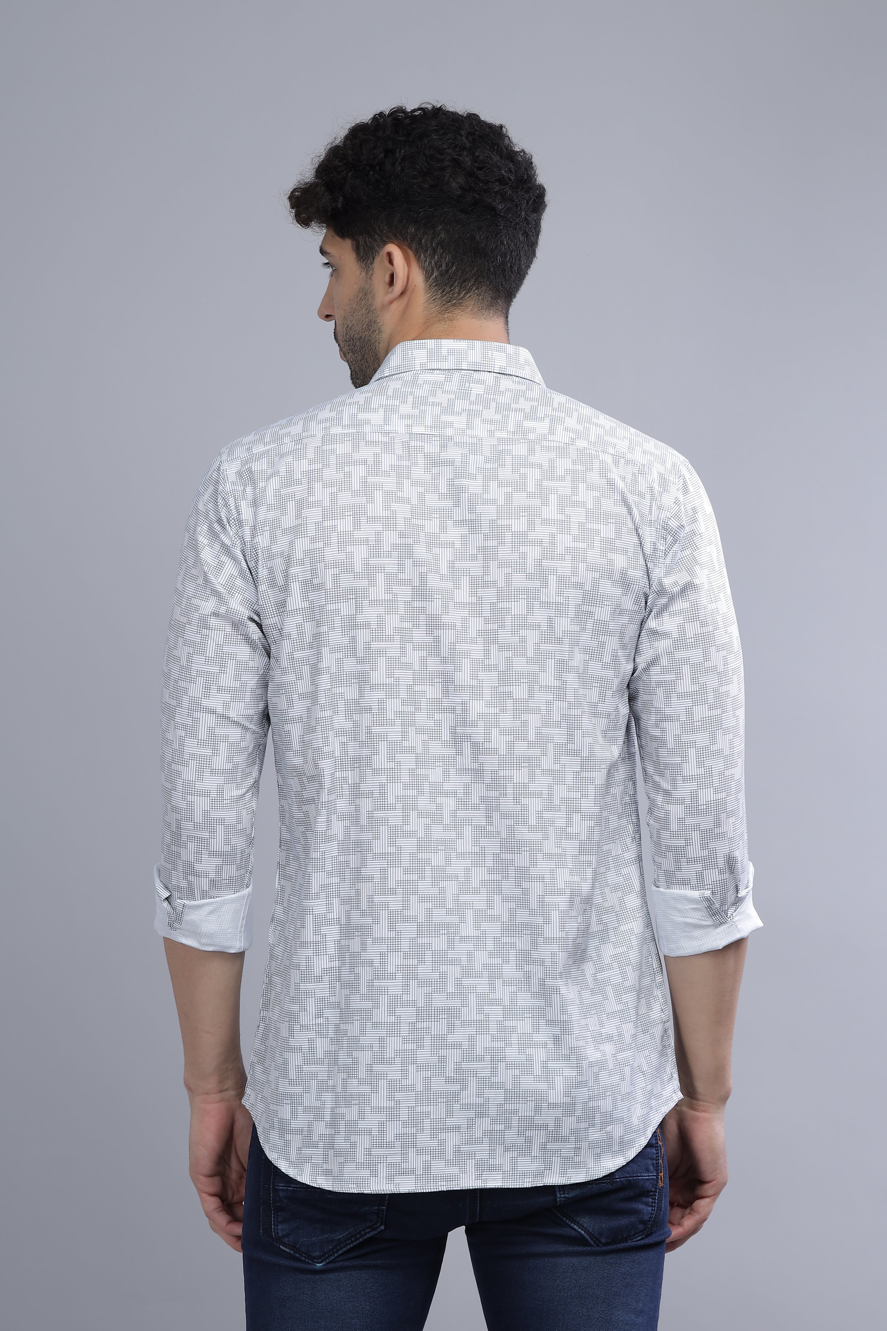 Cotton White Printed Shirt