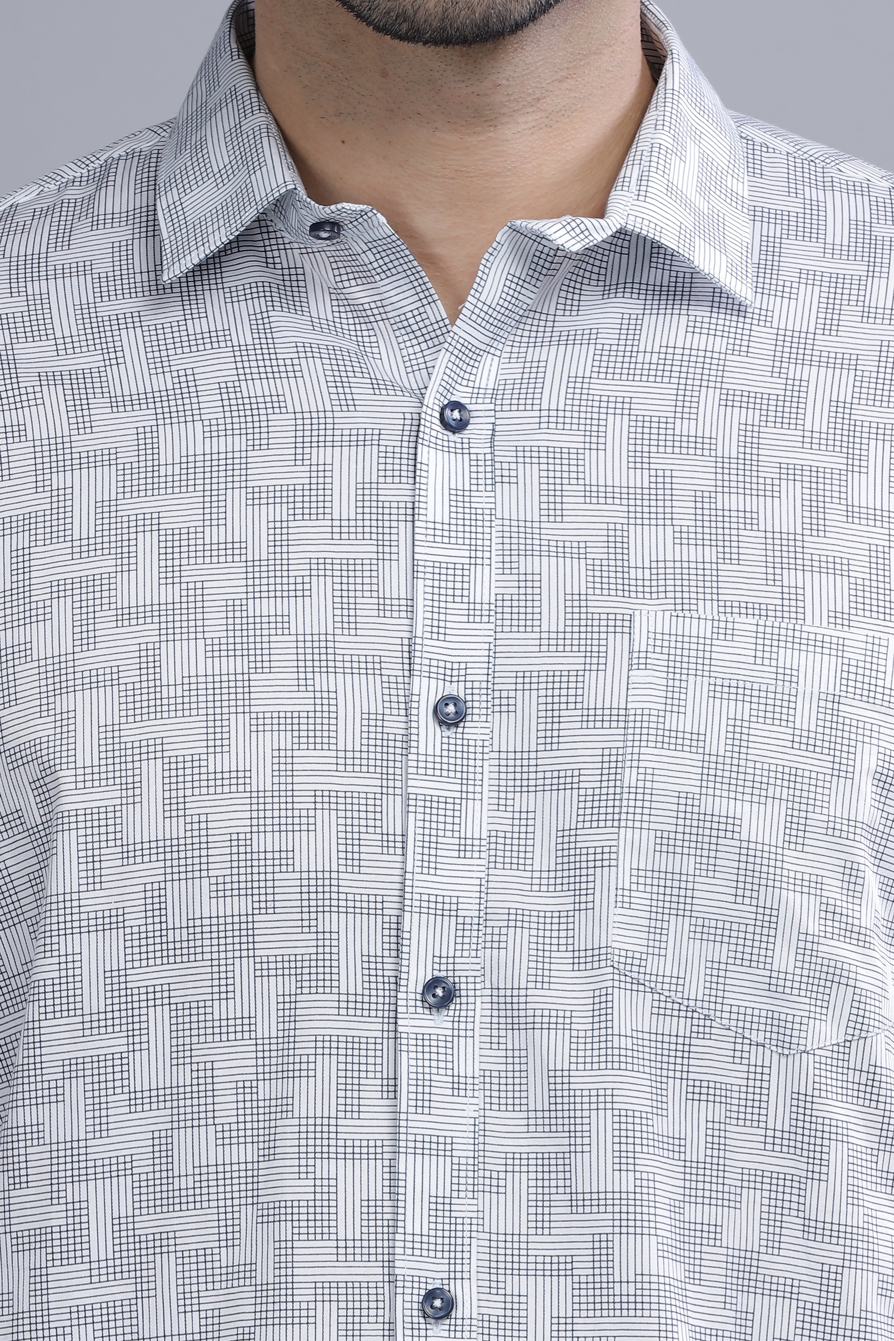 Cotton White Printed Shirt