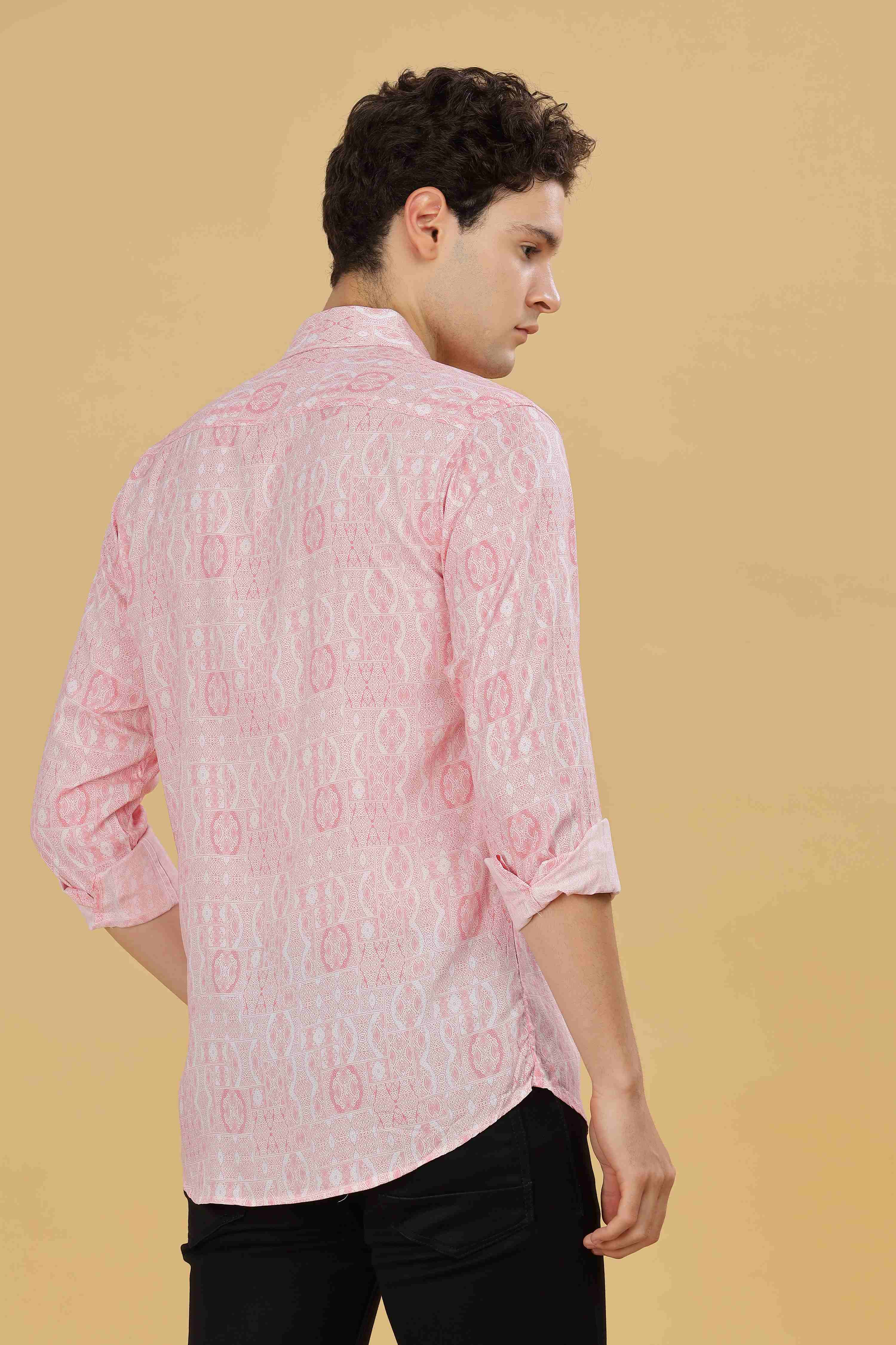 Pink Designer Printed Shirt