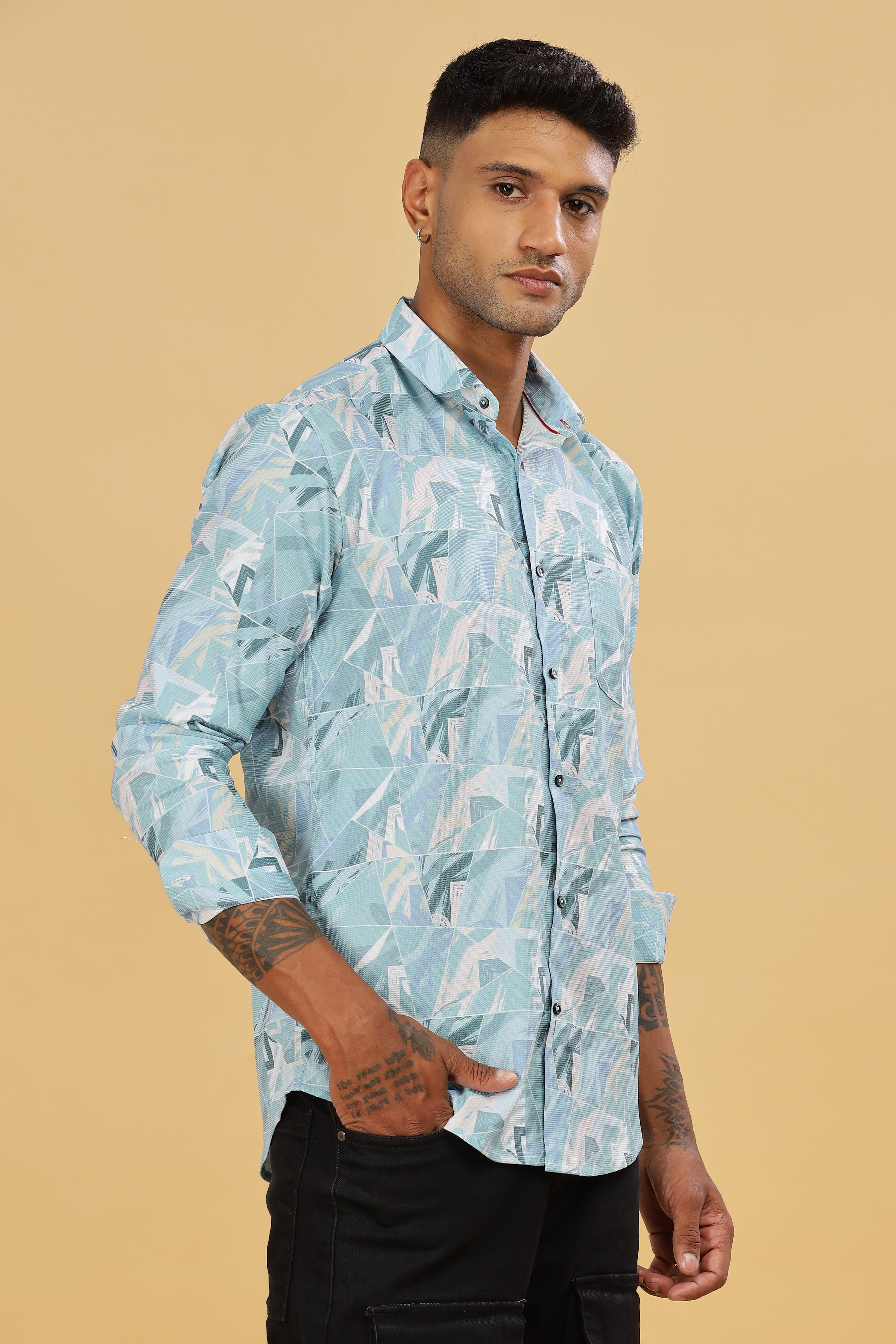 Blue Graphic Degital Printed Shirt