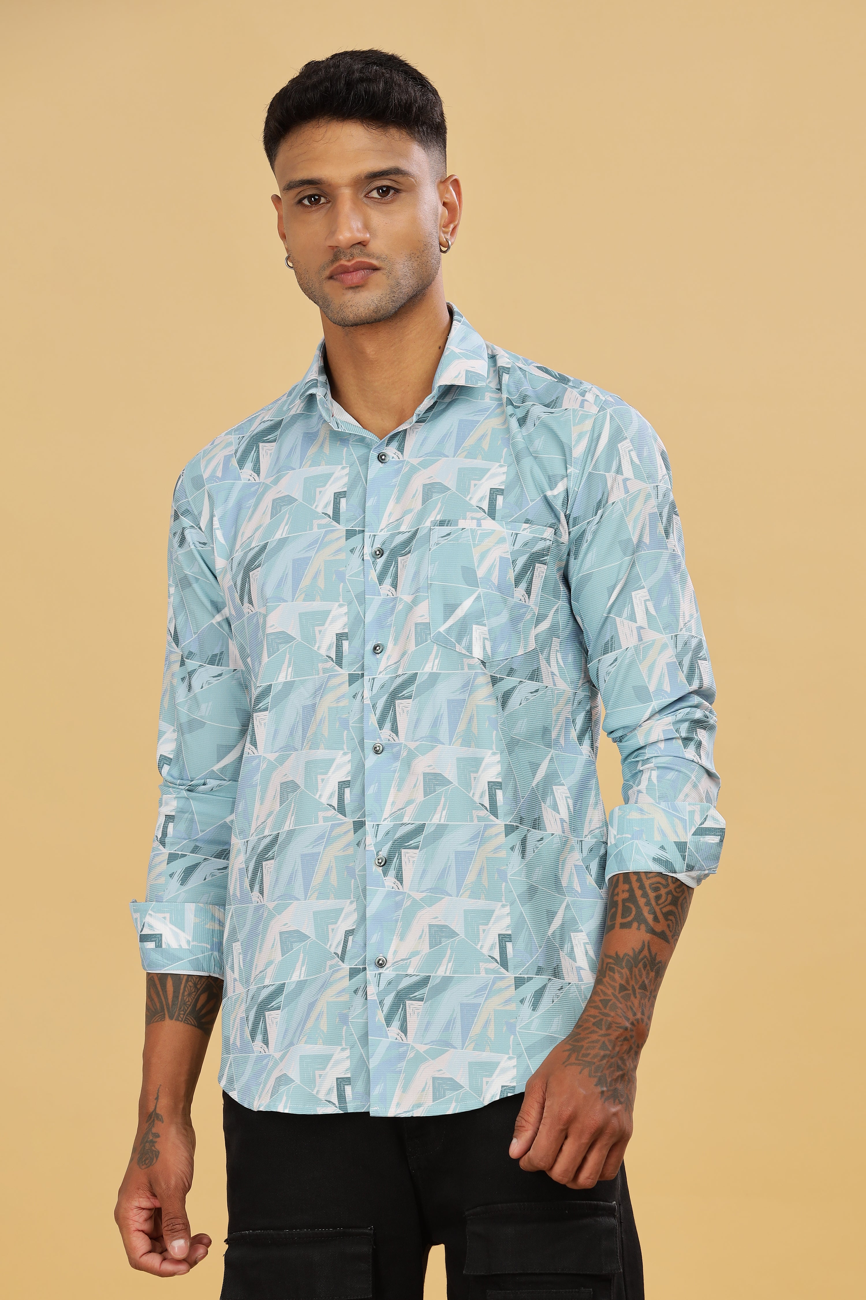 Blue Graphic Degital Printed Shirt