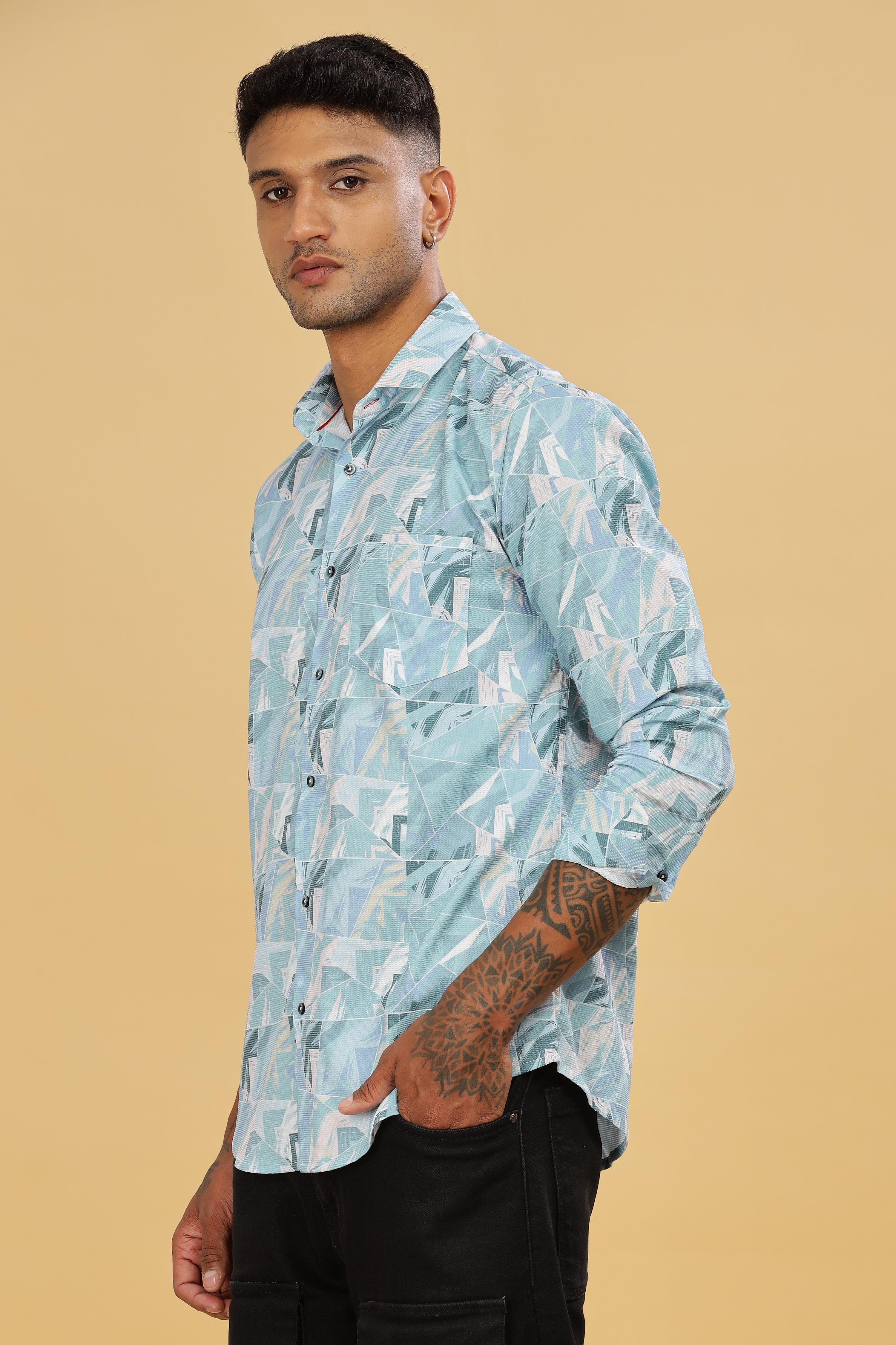 Blue Graphic Degital Printed Shirt