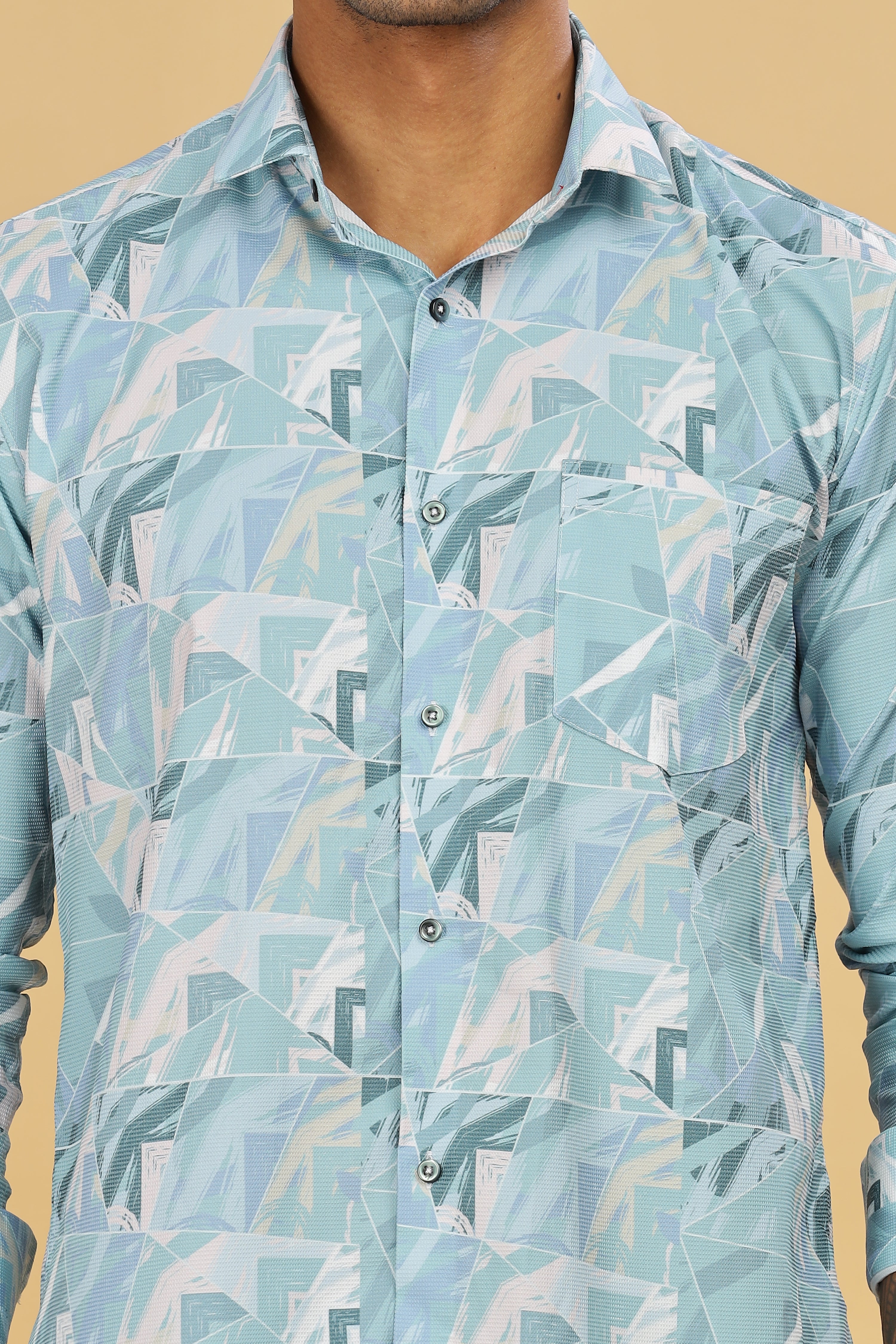 Blue Graphic Degital Printed Shirt