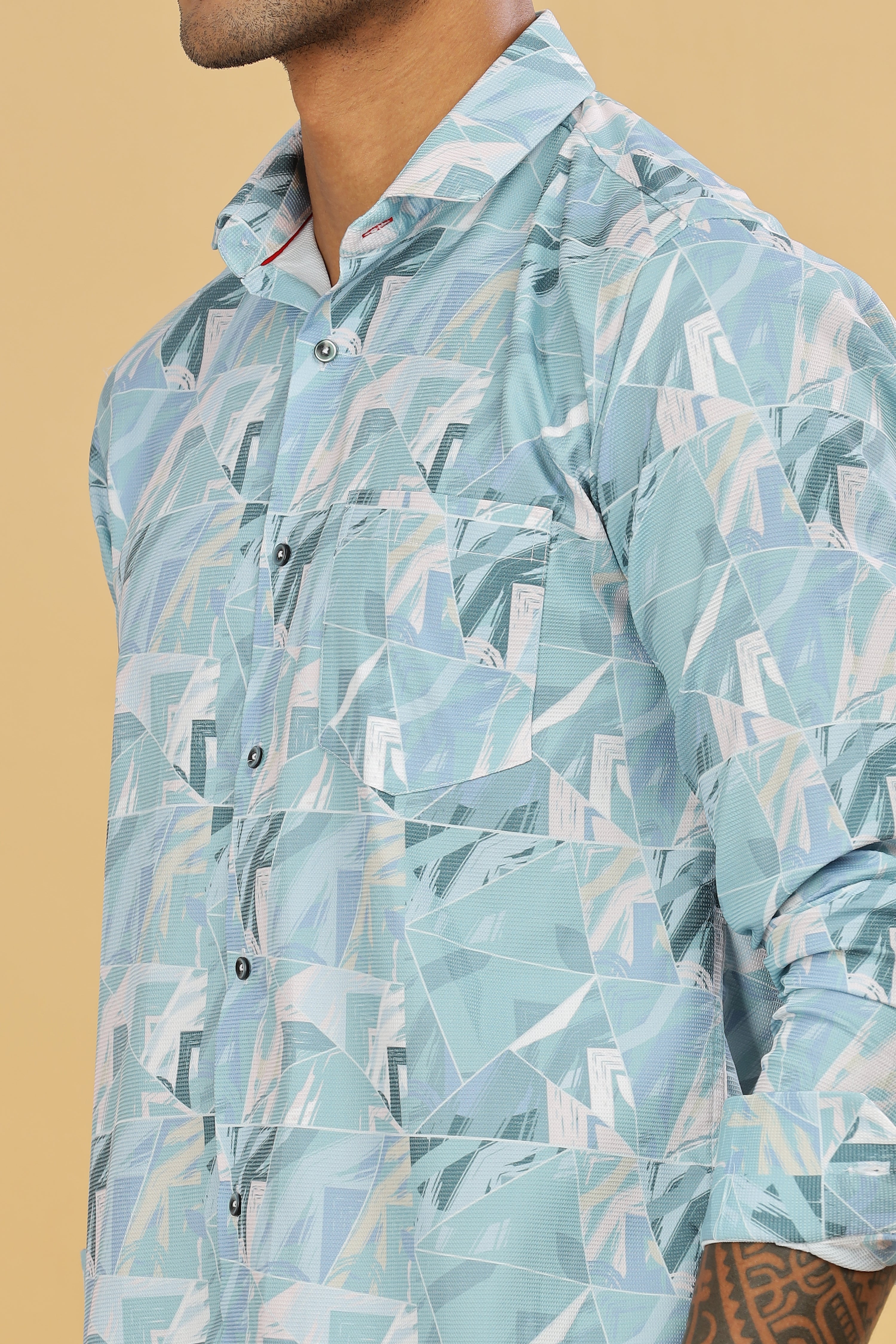 Blue Graphic Degital Printed Shirt