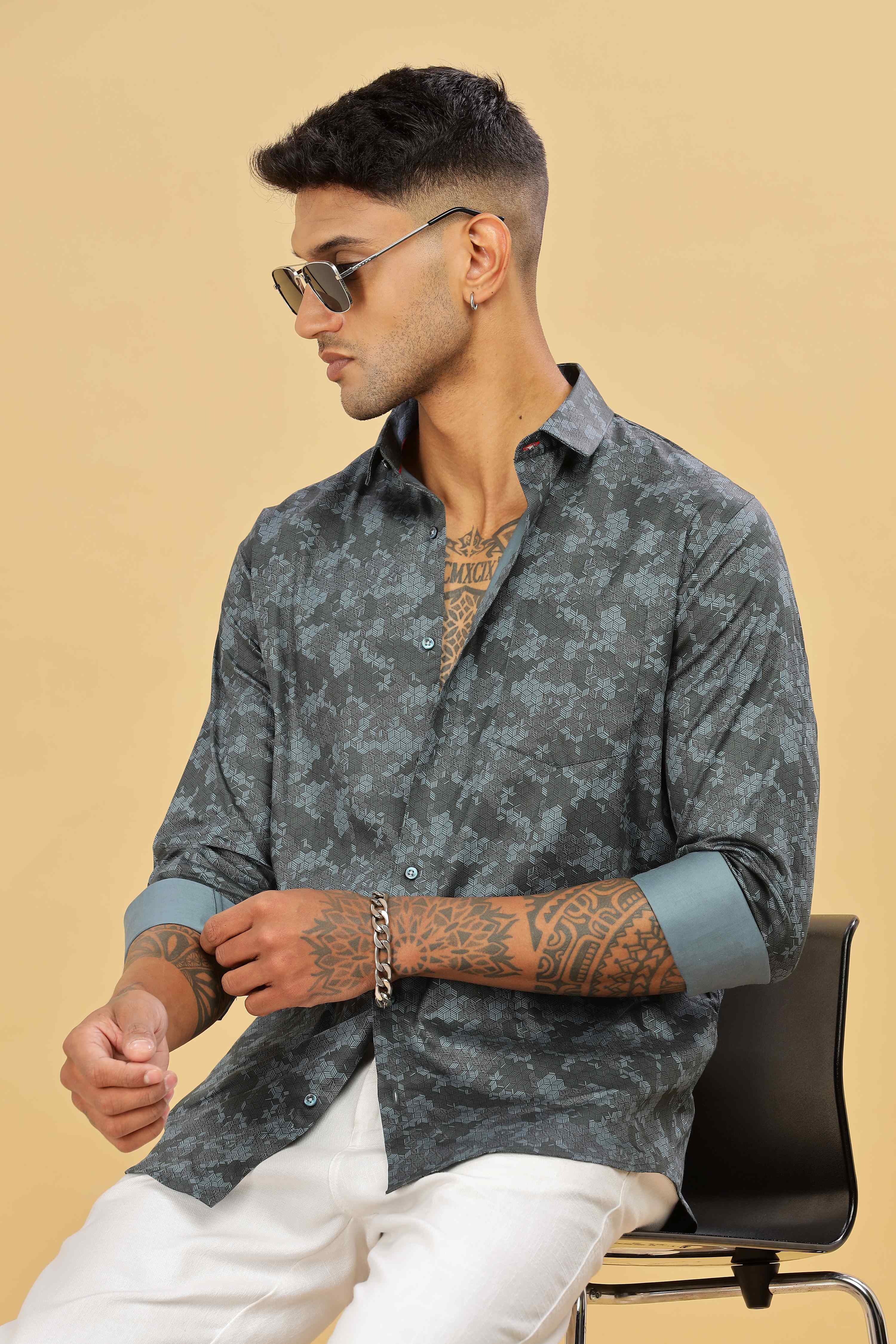 Cubic Design Printed Shirt