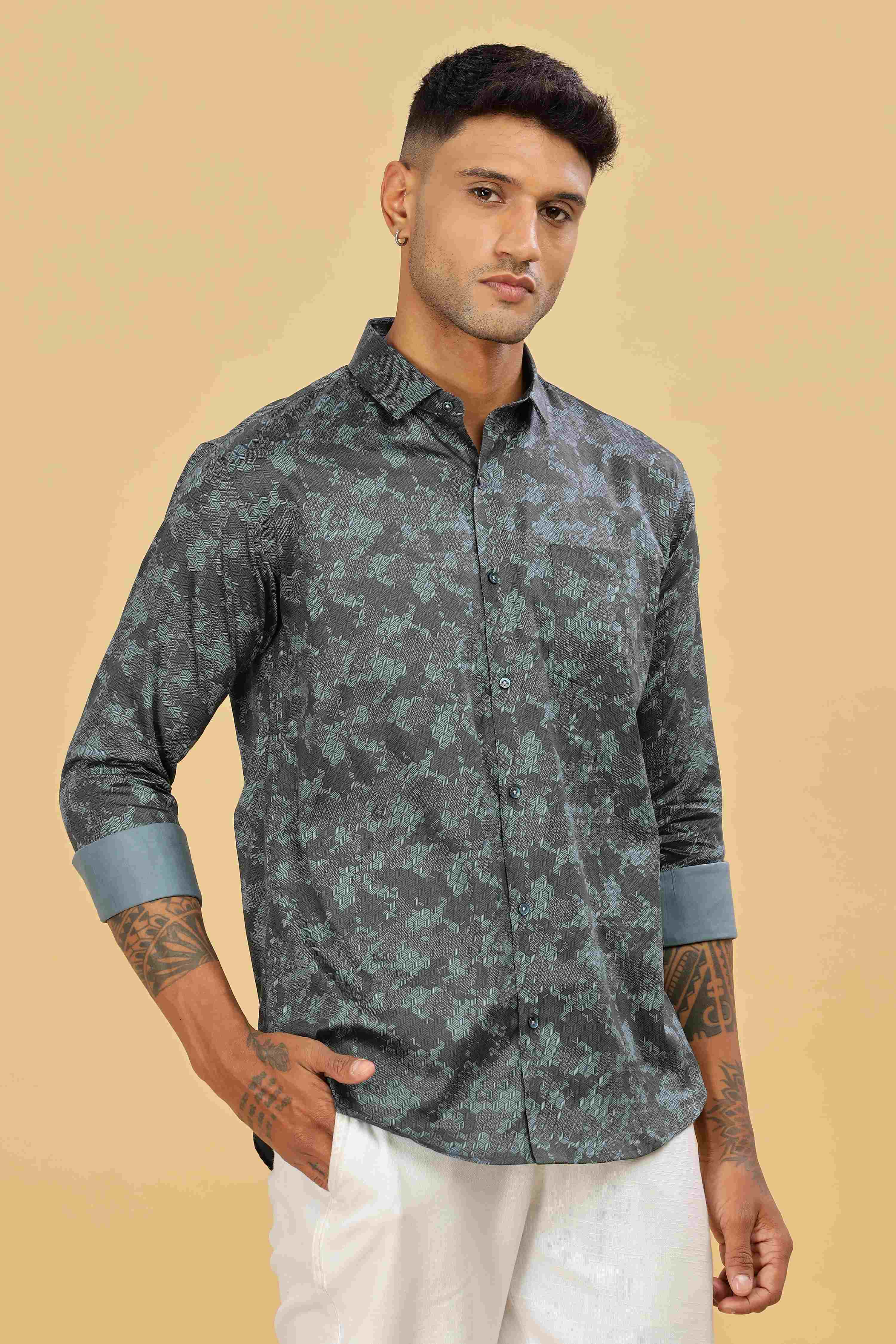 Cubic Design Printed Shirt