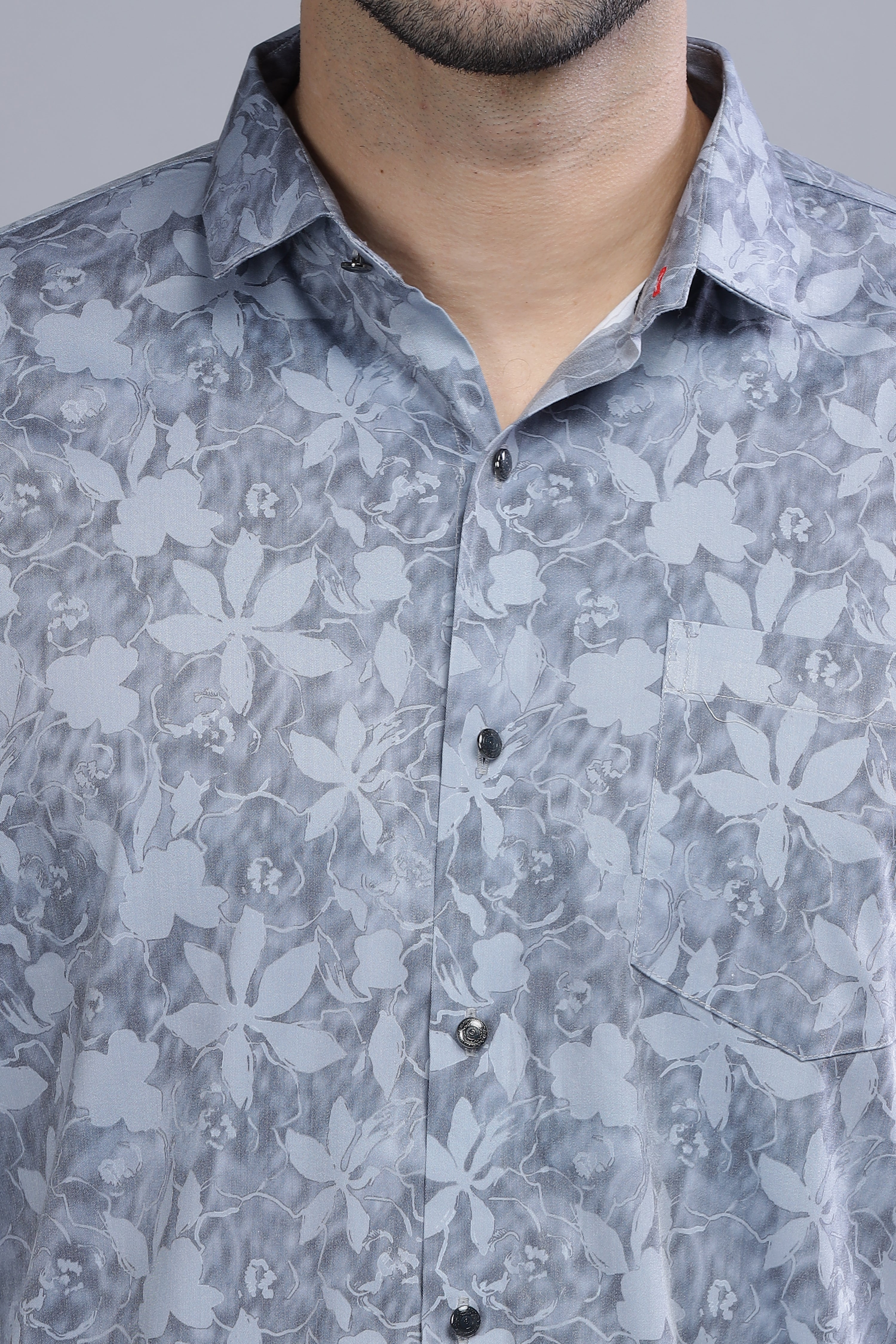 Flower Leaf Blue Shirt