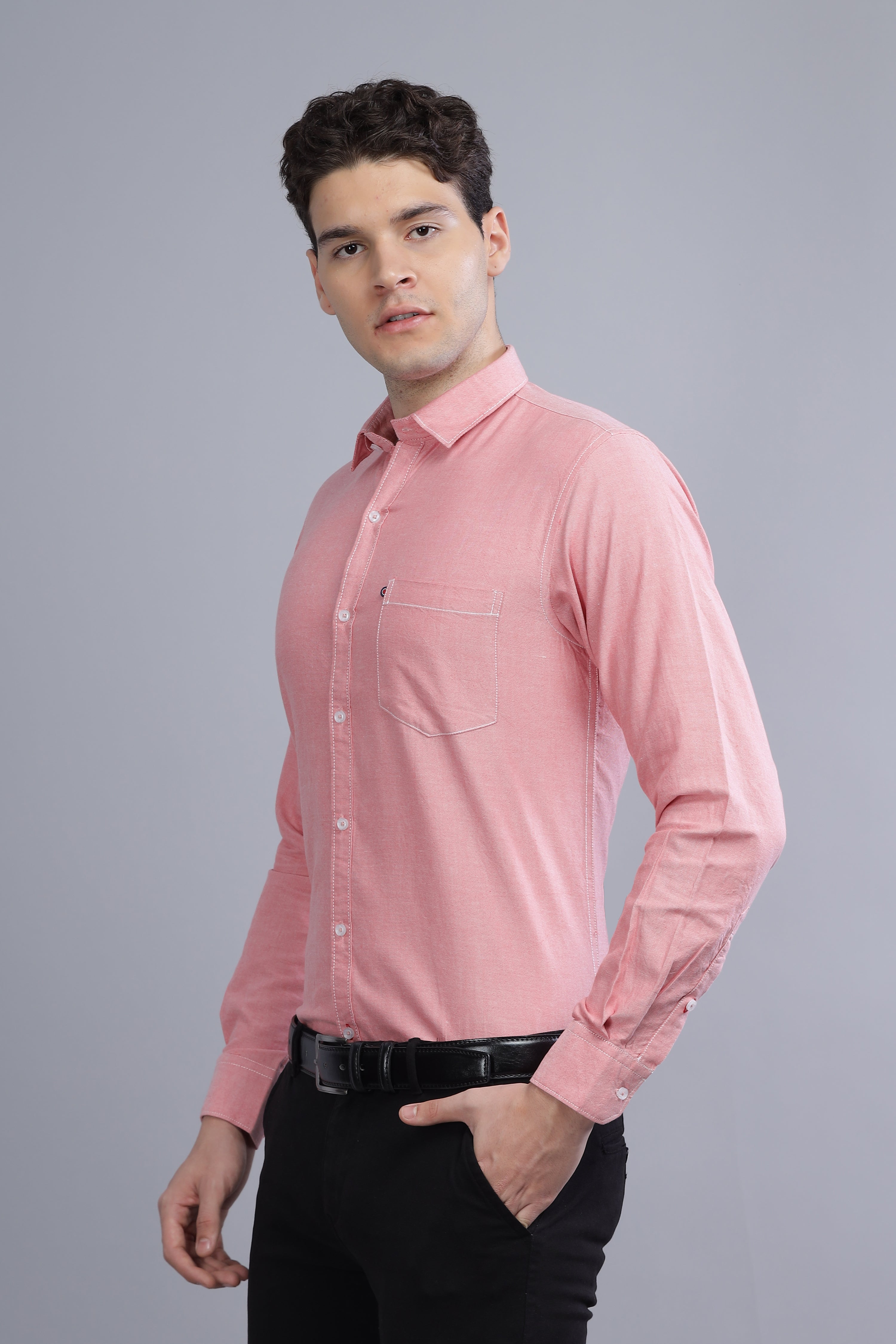 Regular Fit light pink shirt