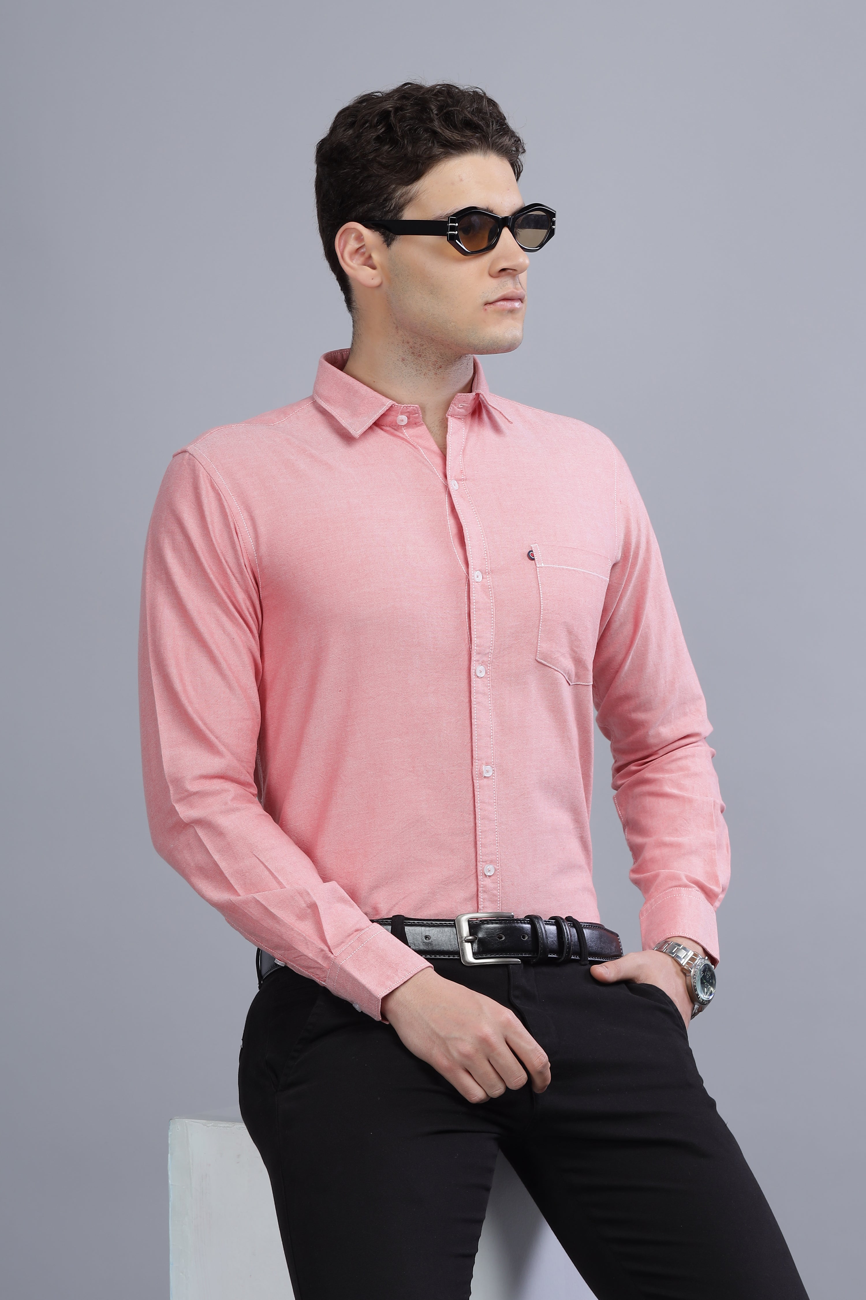 Regular Fit light pink shirt