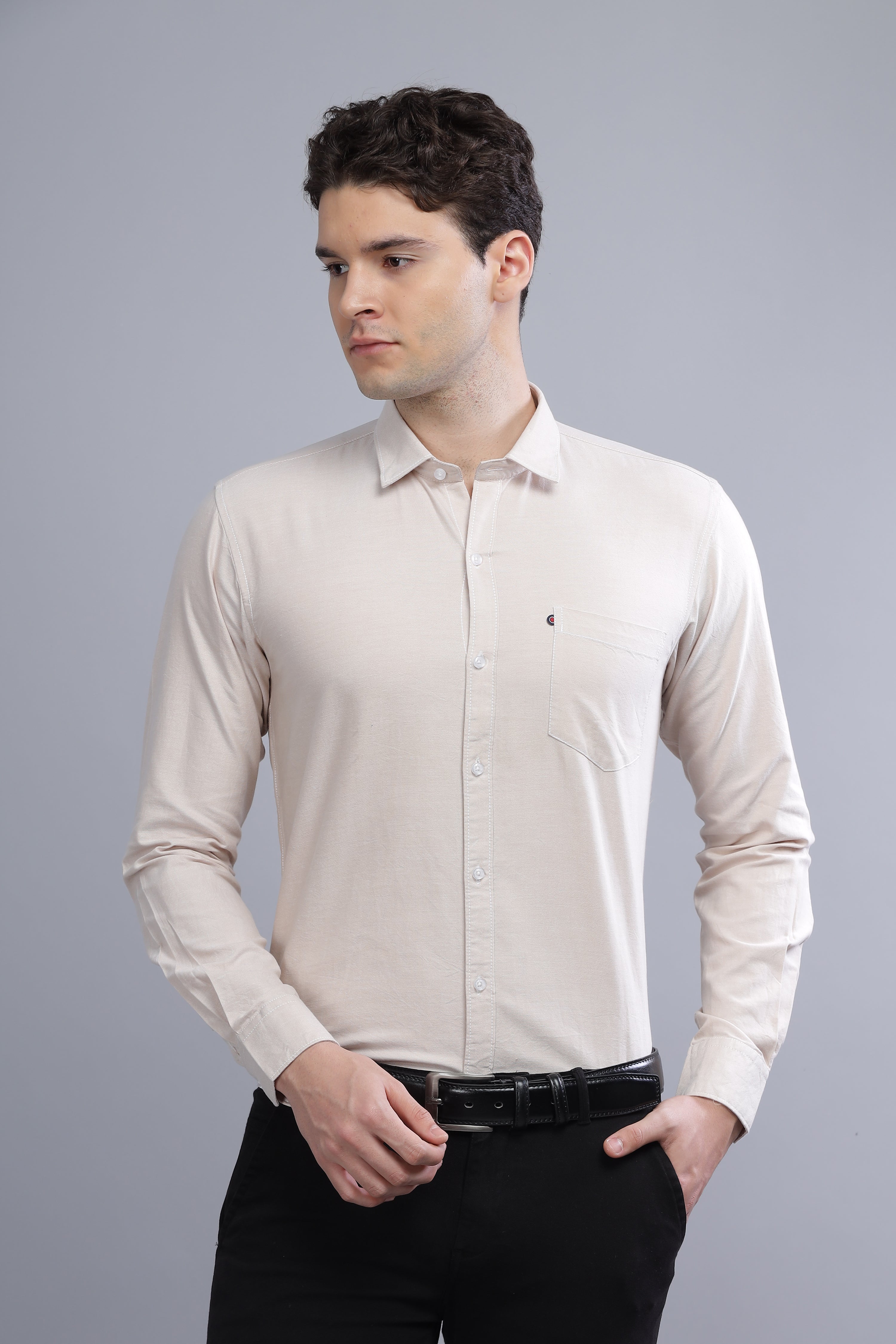 Regular Fit  Cream shirt