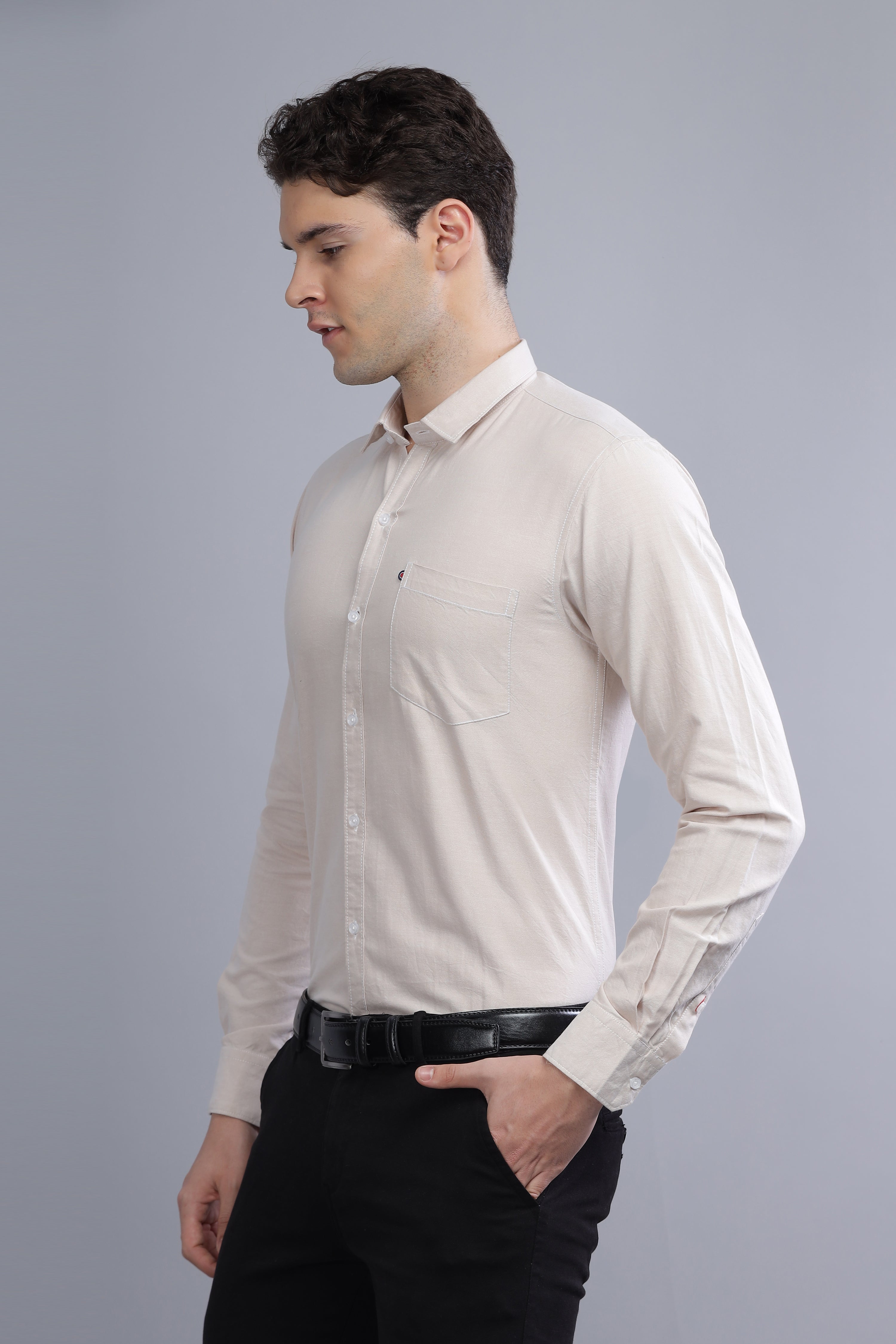 Regular Fit  Cream shirt