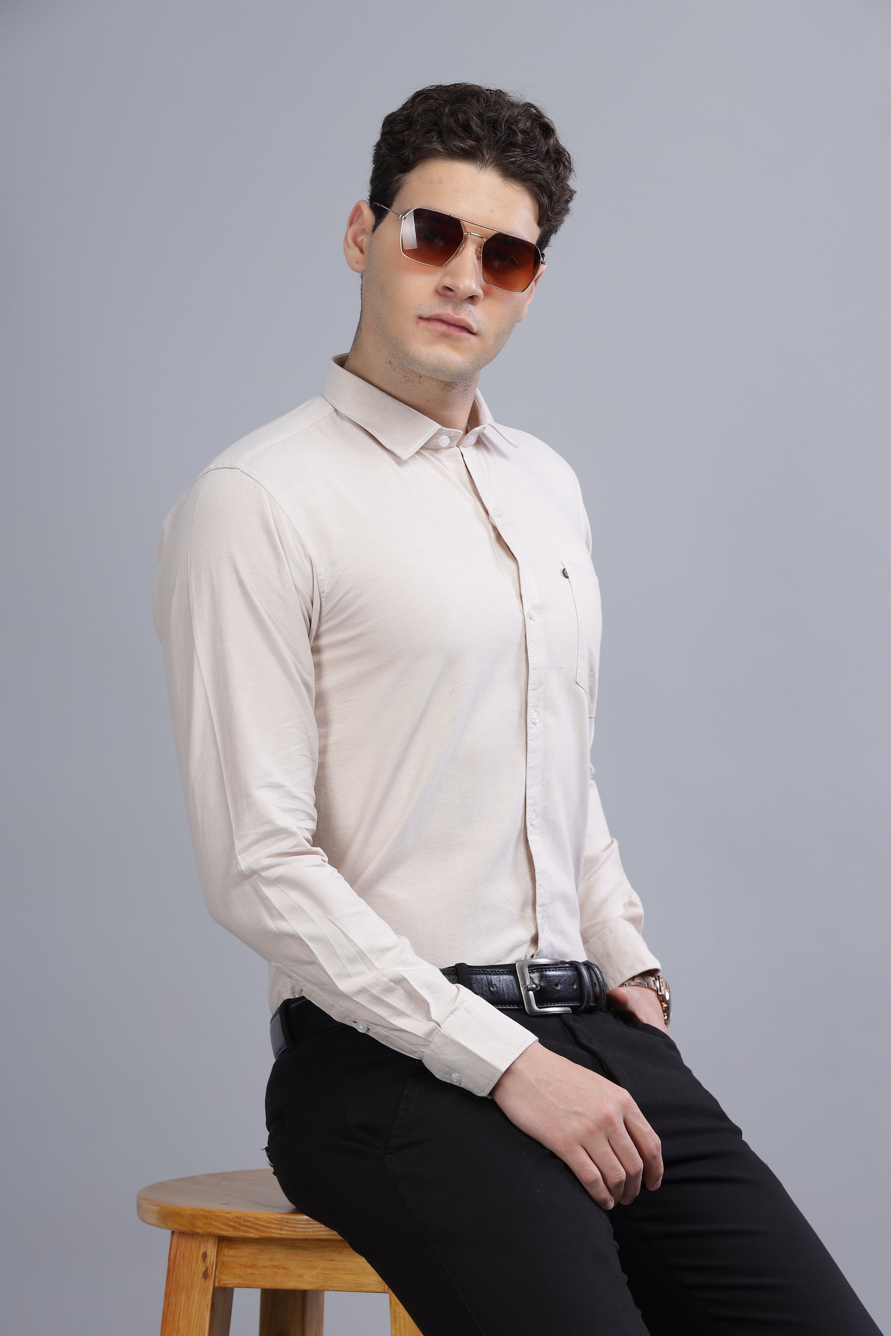 Regular Fit  Cream shirt