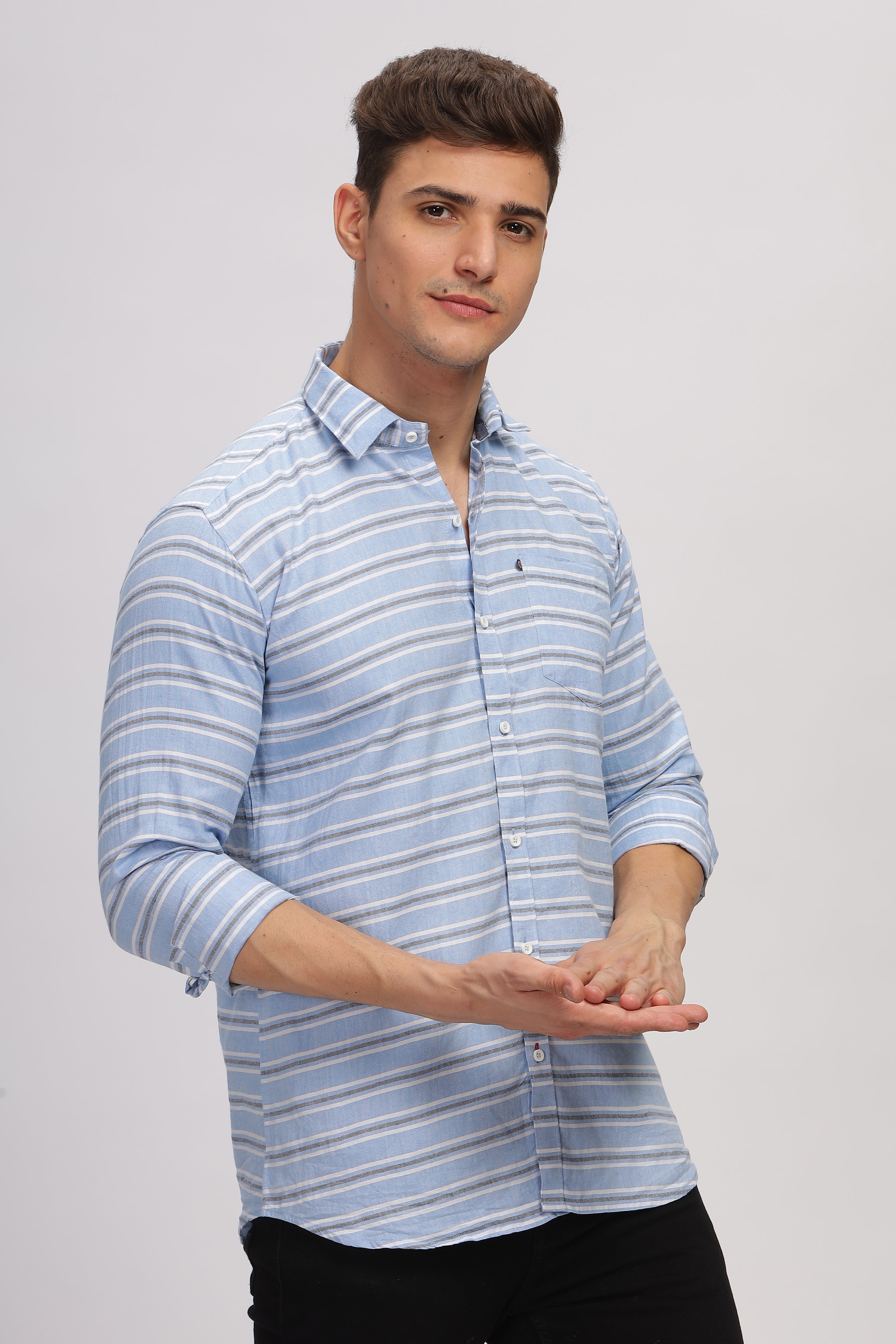 Barre Stripes Blue Shirt