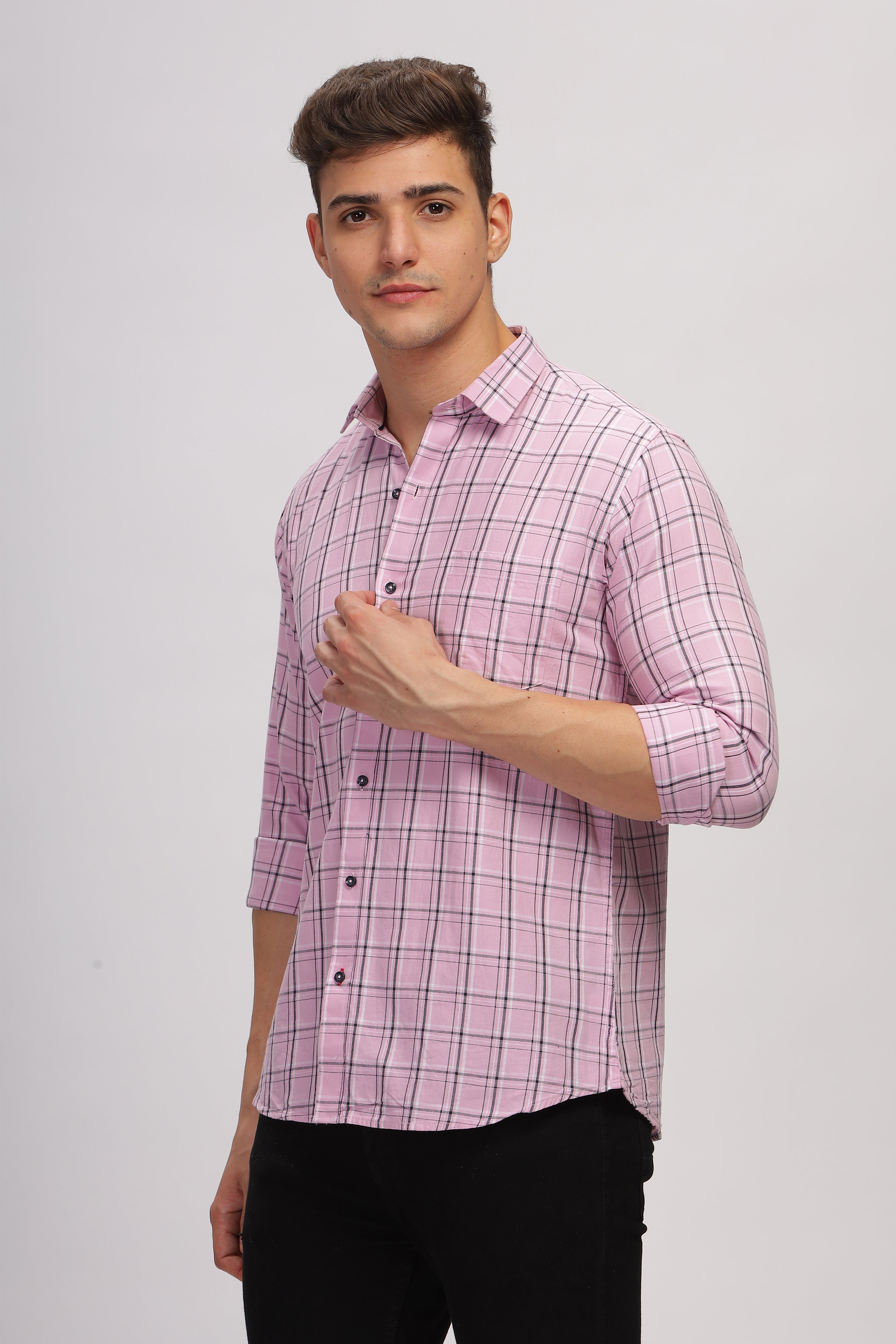 Purple Casual Checks shirt