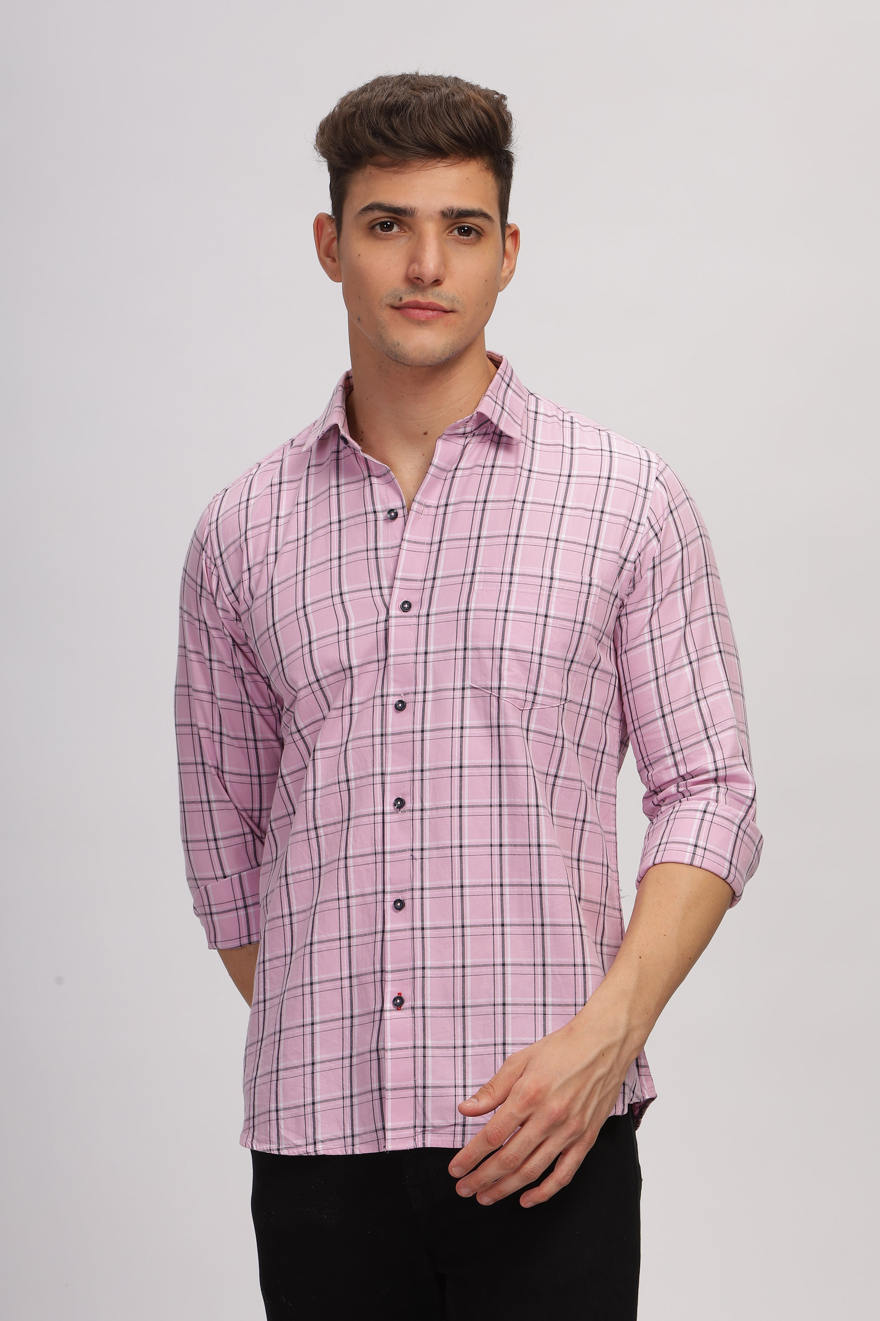 Purple Casual Checks shirt