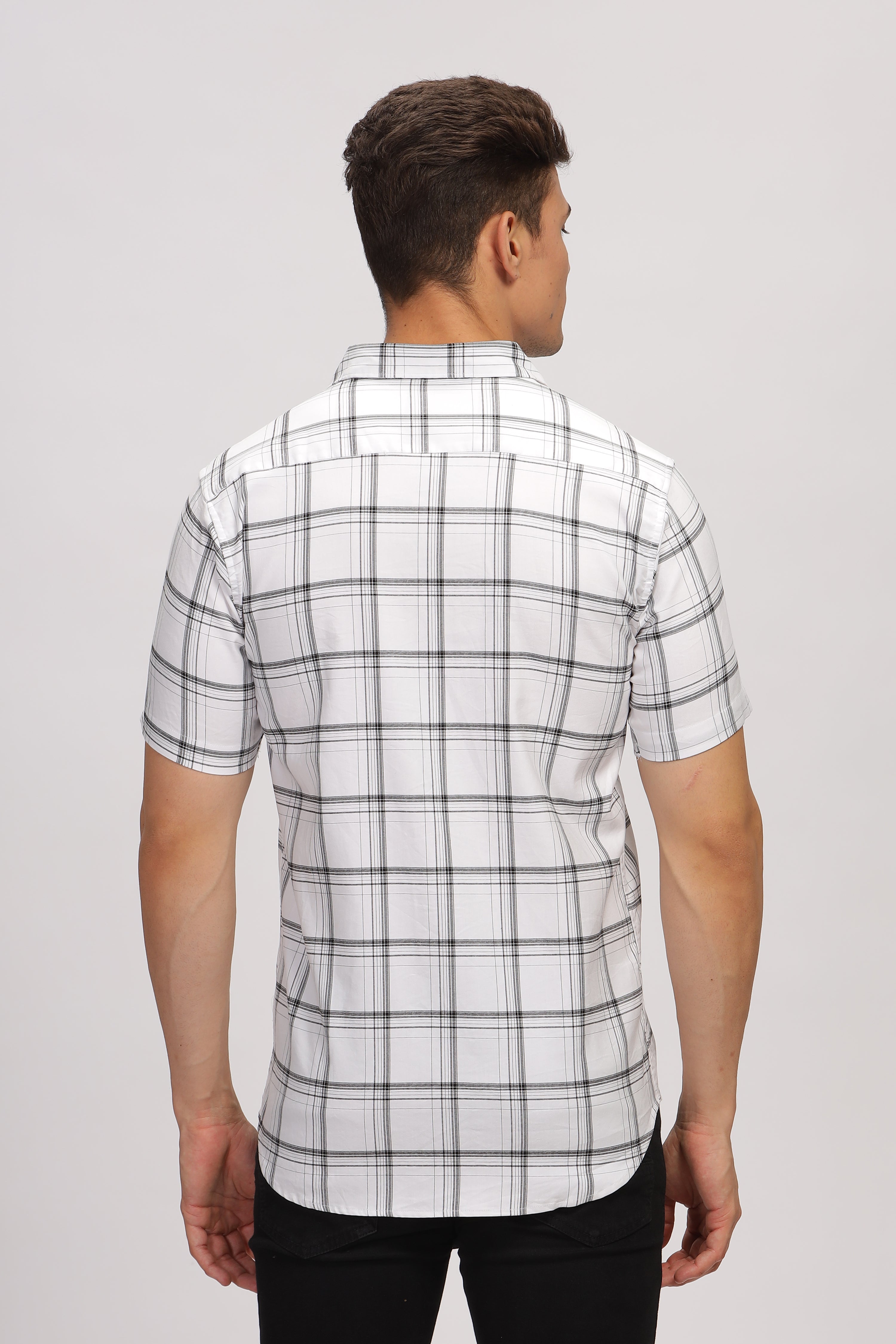 Window Block White Checks Shirt