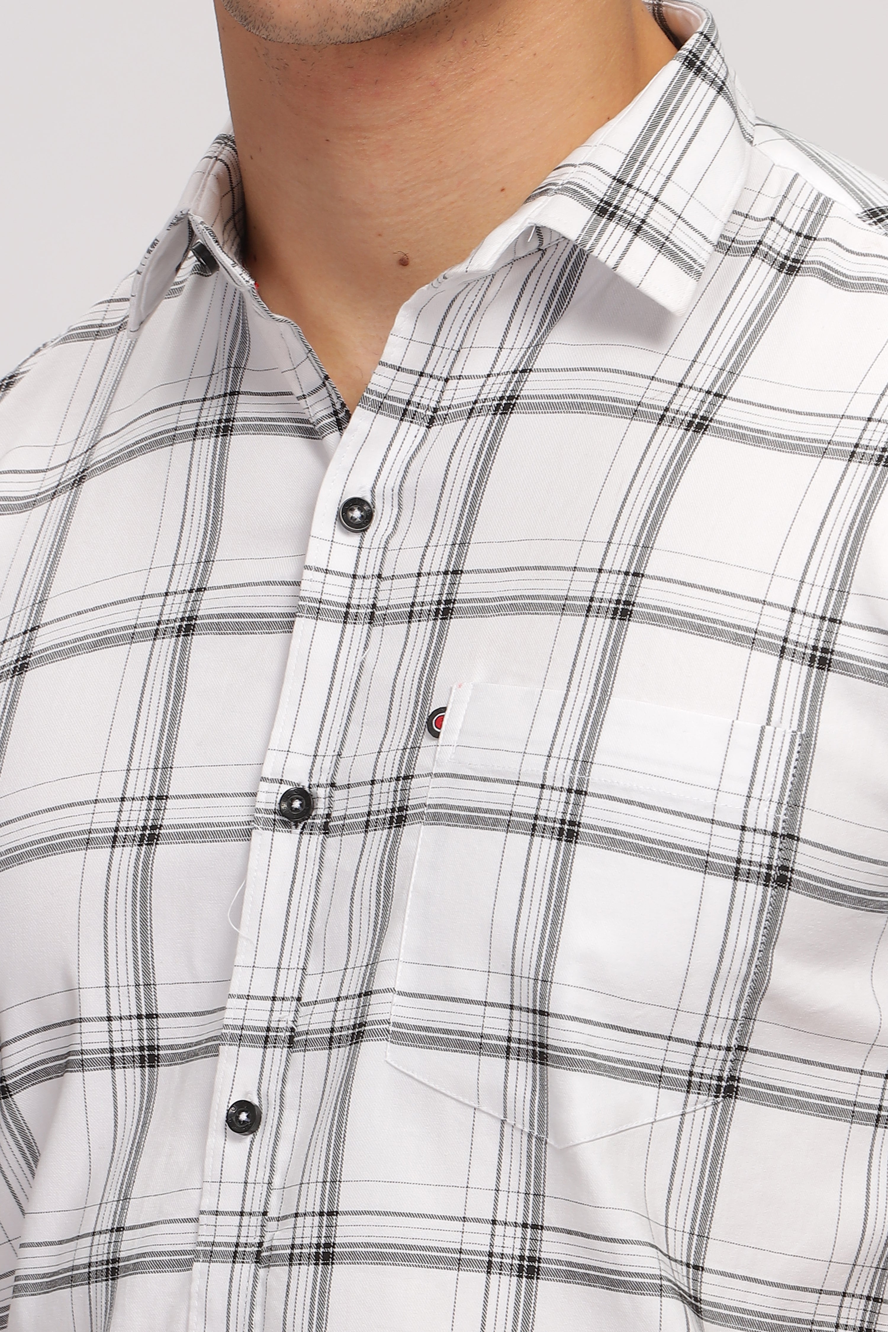 Window Block White Checks Shirt