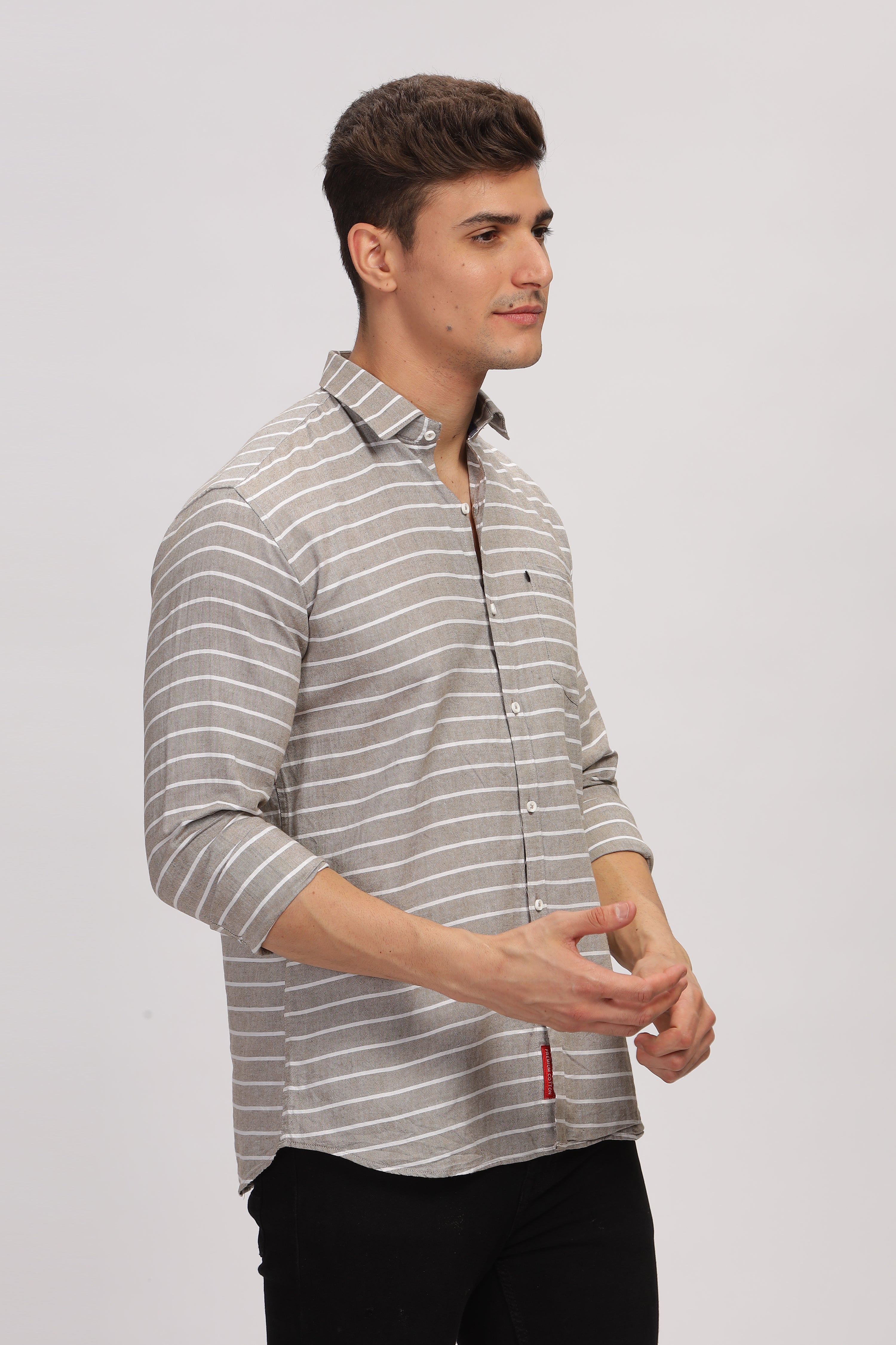 Slim fit Weft Stripes Shirt