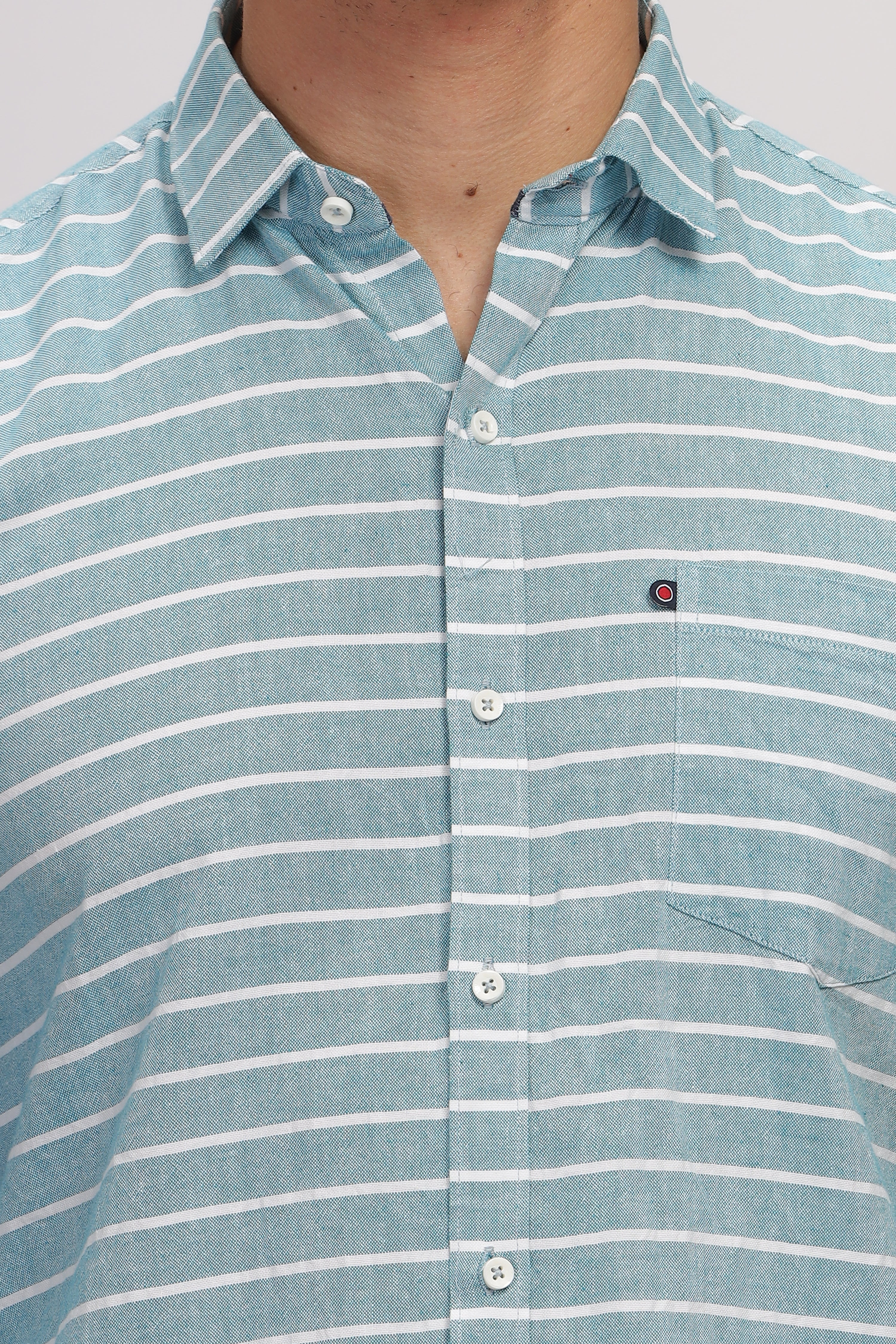 Slim fit Weft Stripes Blue Shirt