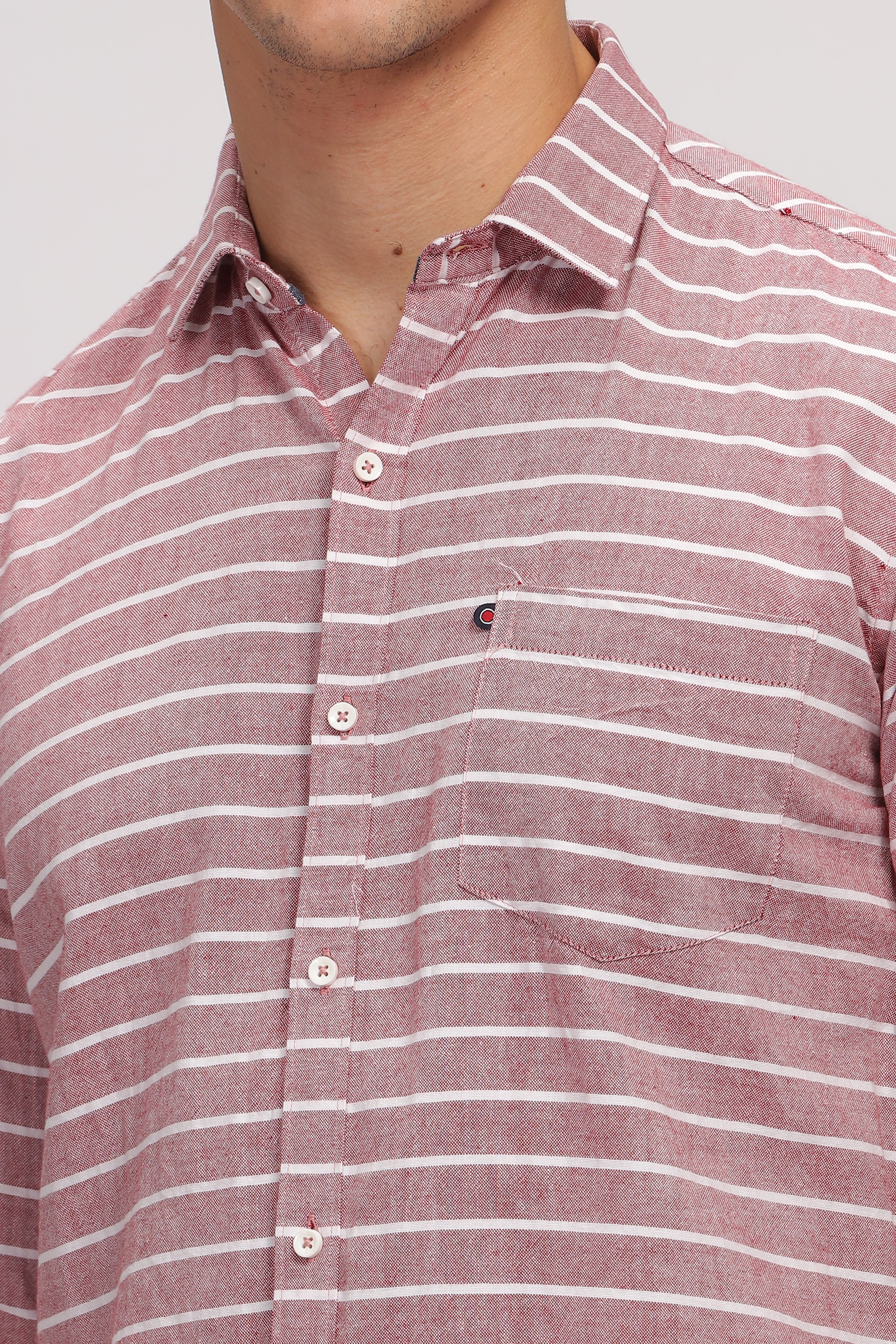 Slim fit Weft Stripes Violet Shirt