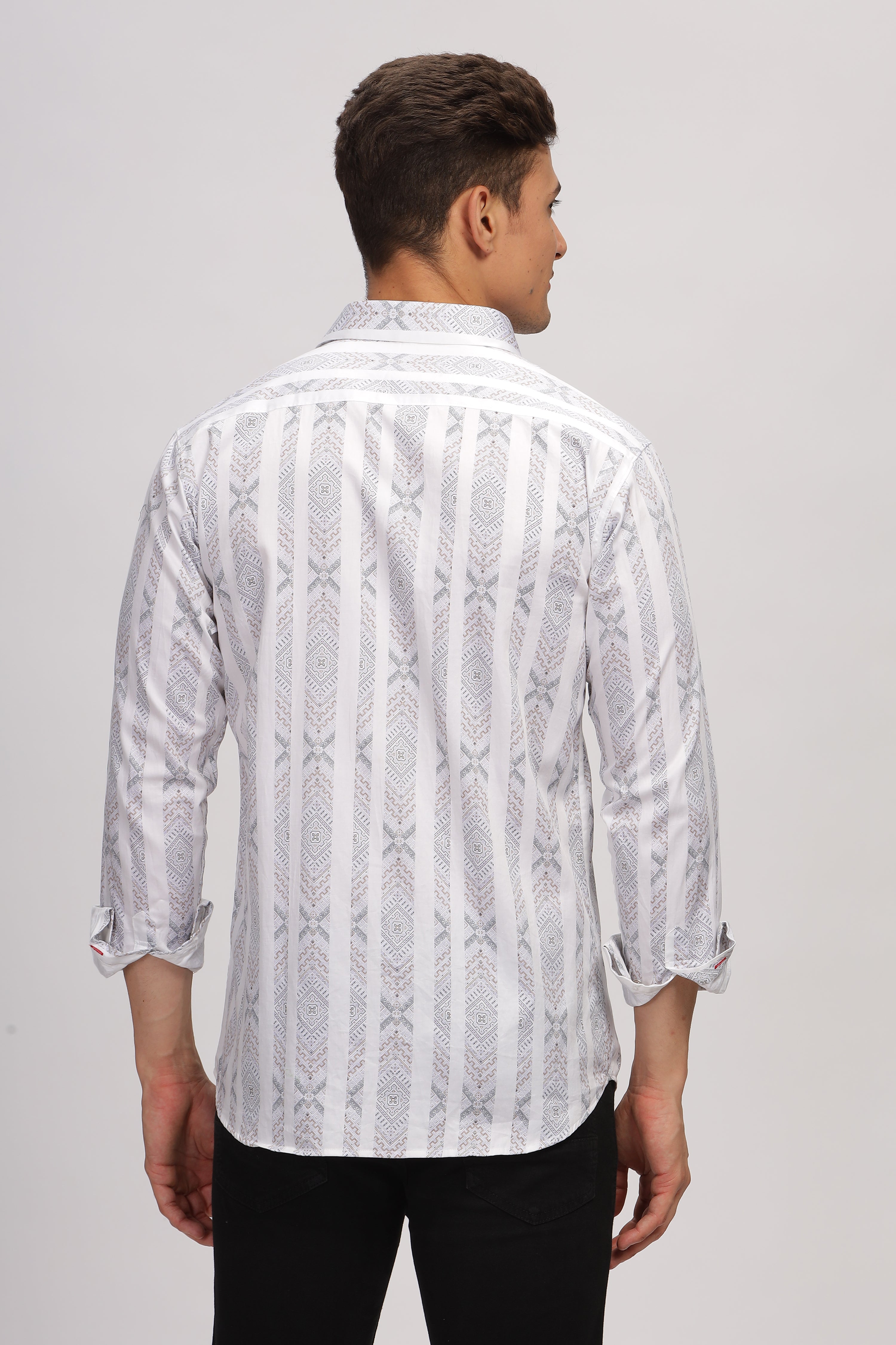 Artistic Printed White Shirt