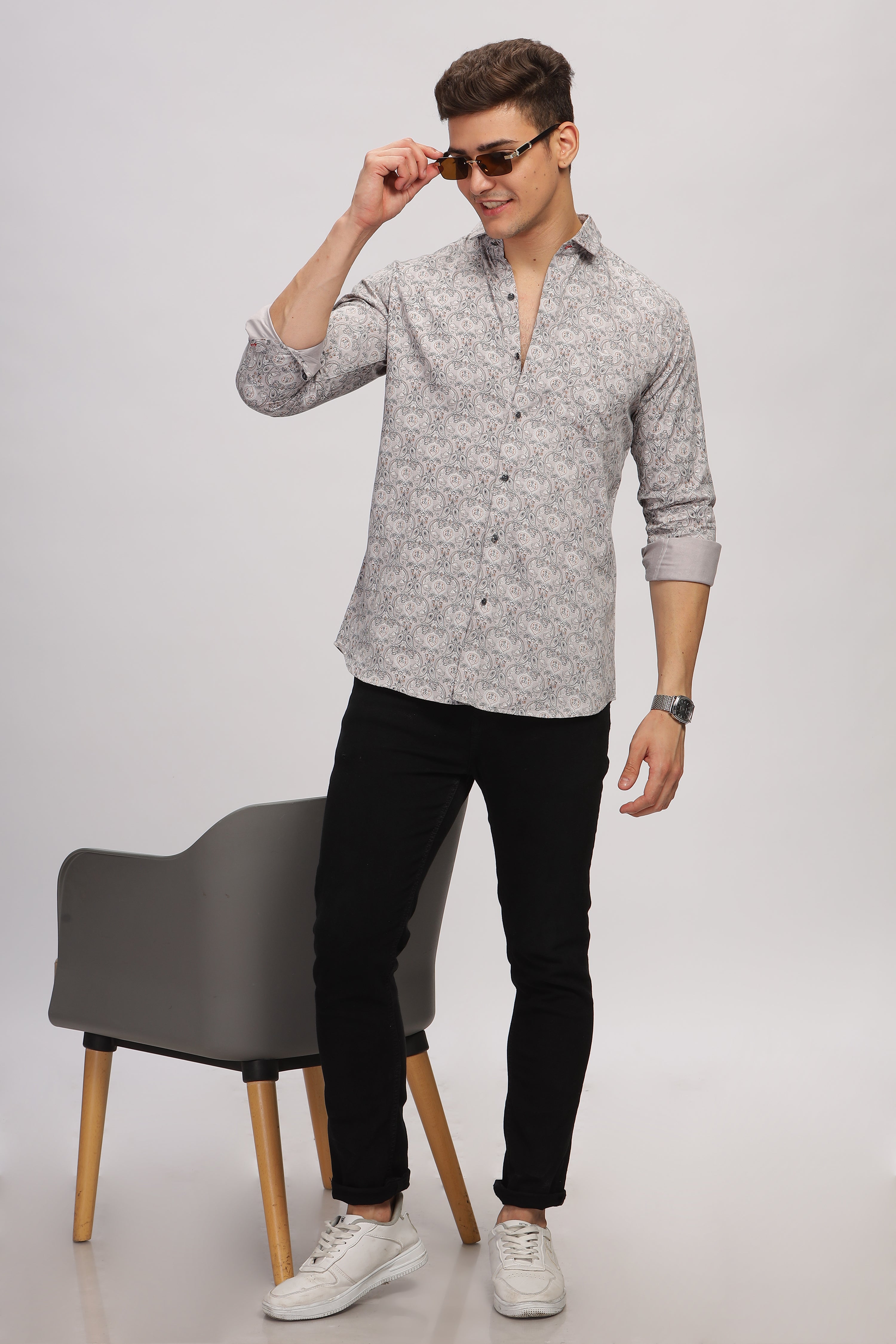 Regal Paisley Grey Shirt