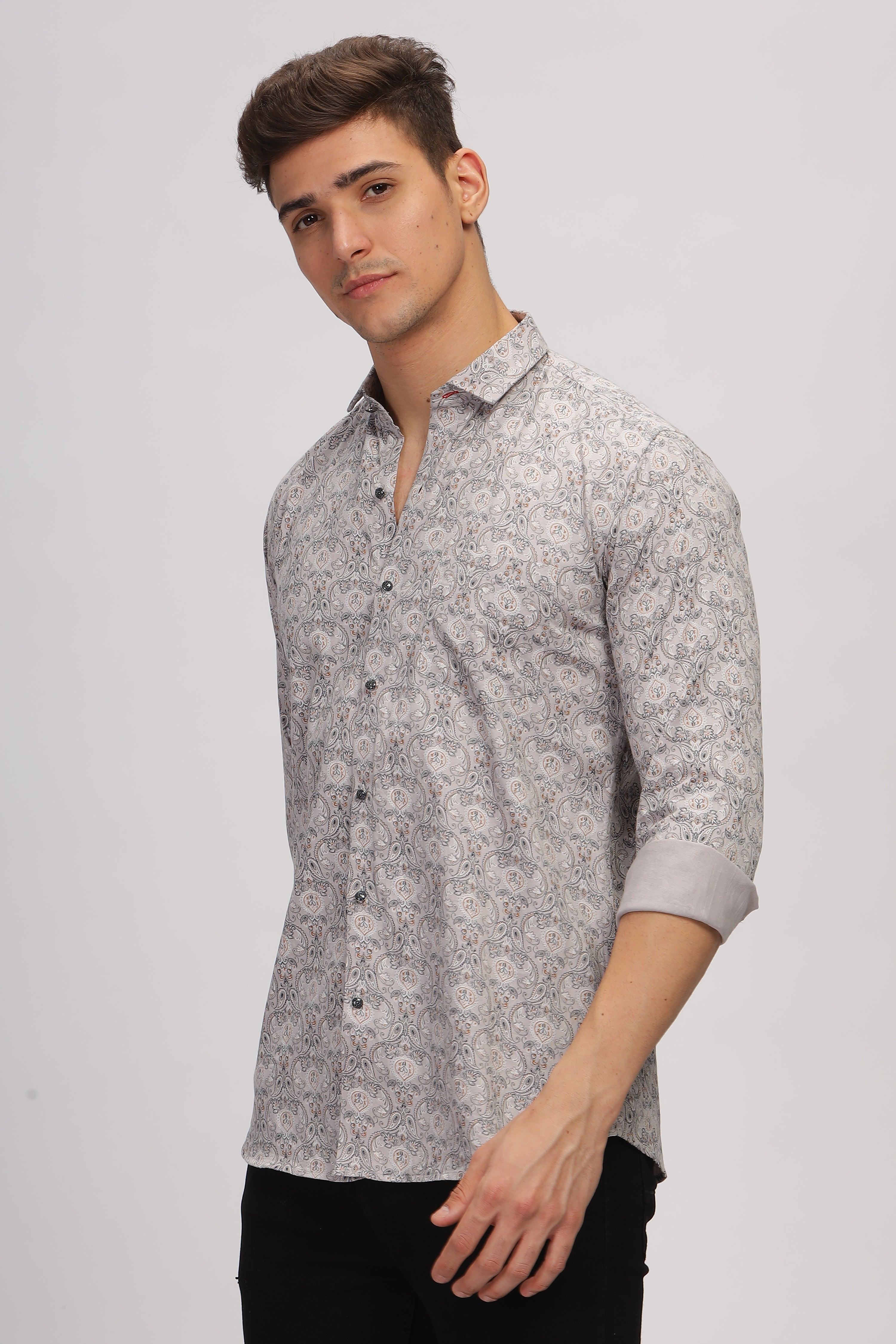 Regal Paisley Grey Shirt