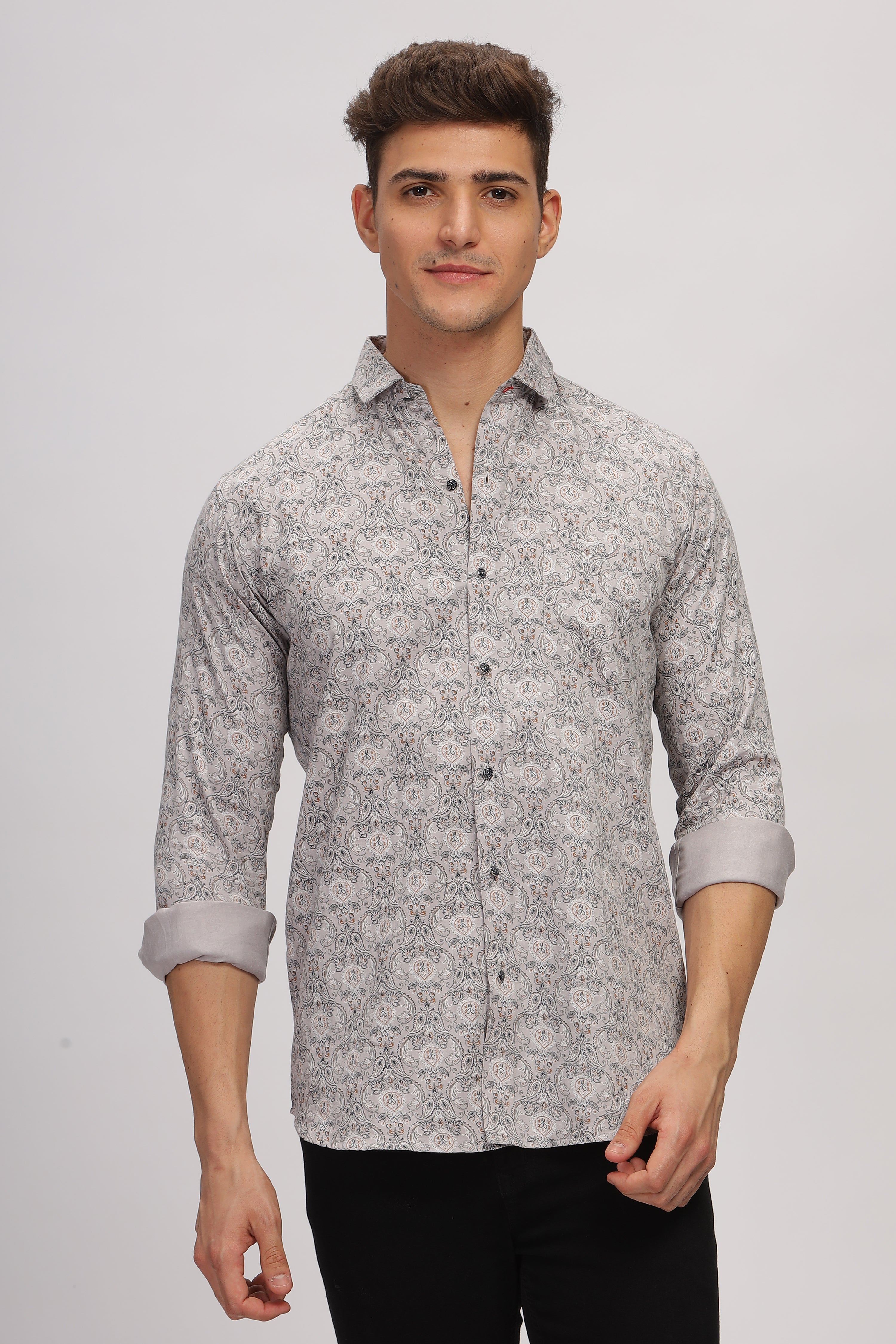 Regal Paisley Grey Shirt