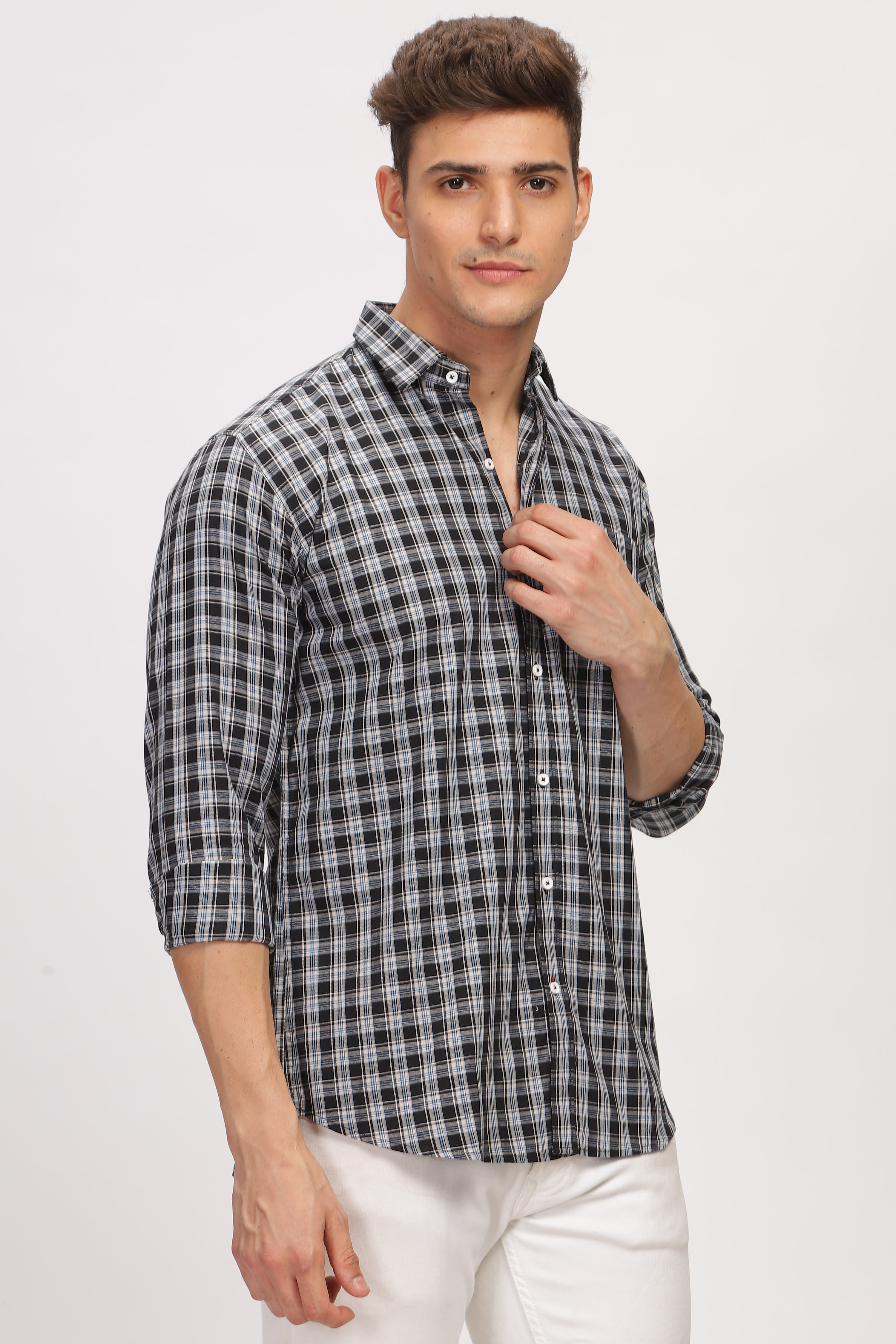 Cosmic Check Black Shirt