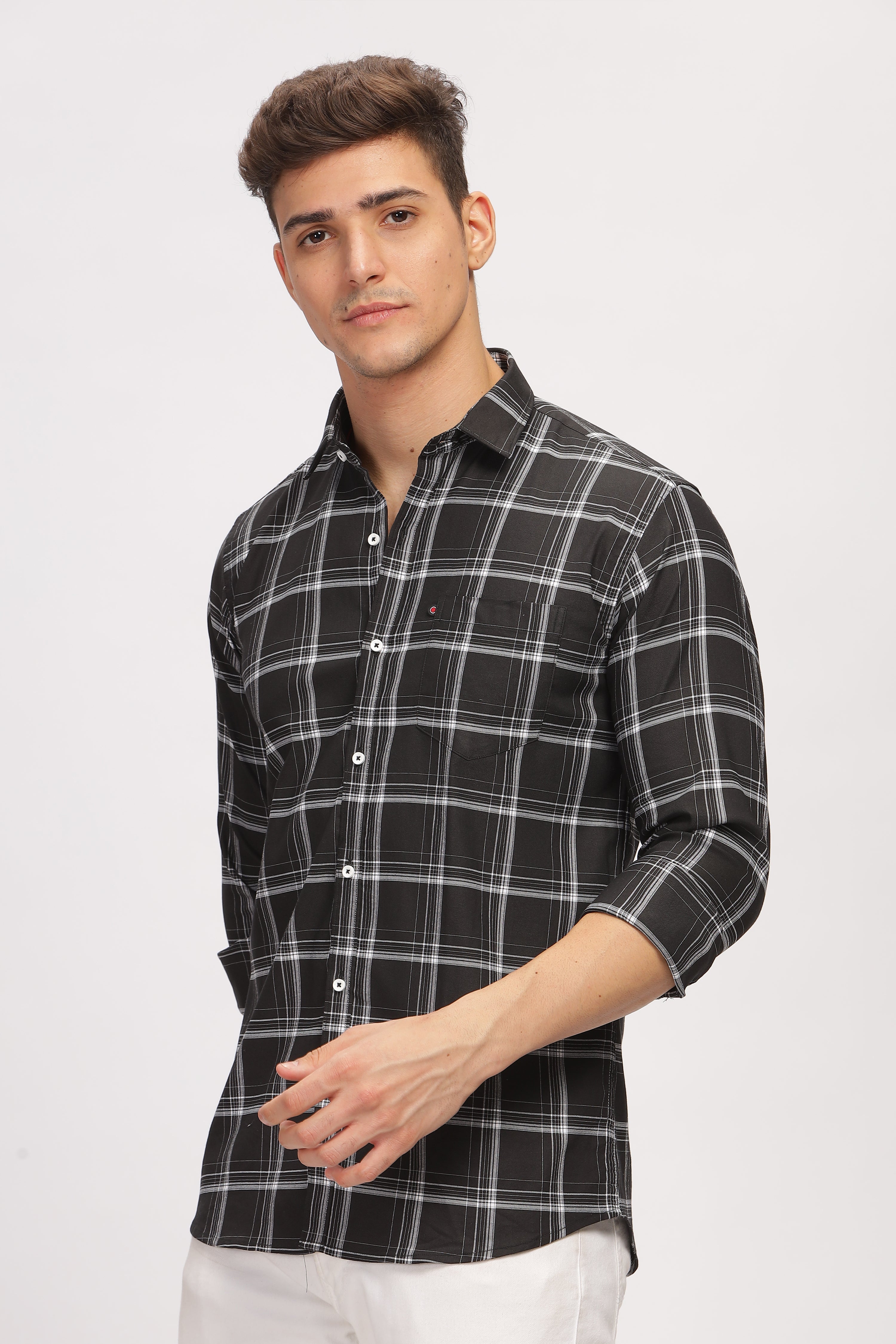 Plaza Grid Black Checks Shirt