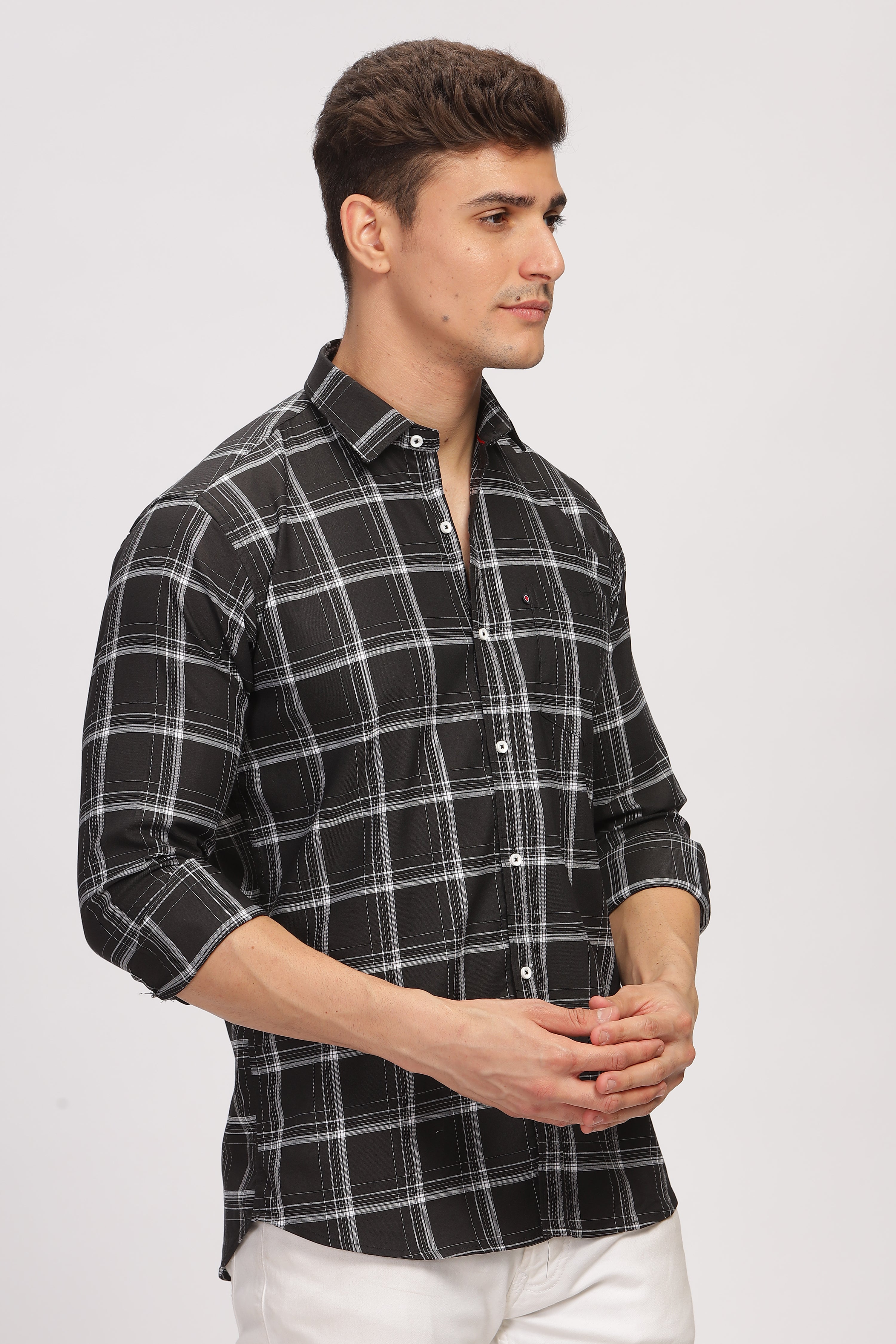 Plaza Grid Black Checks Shirt