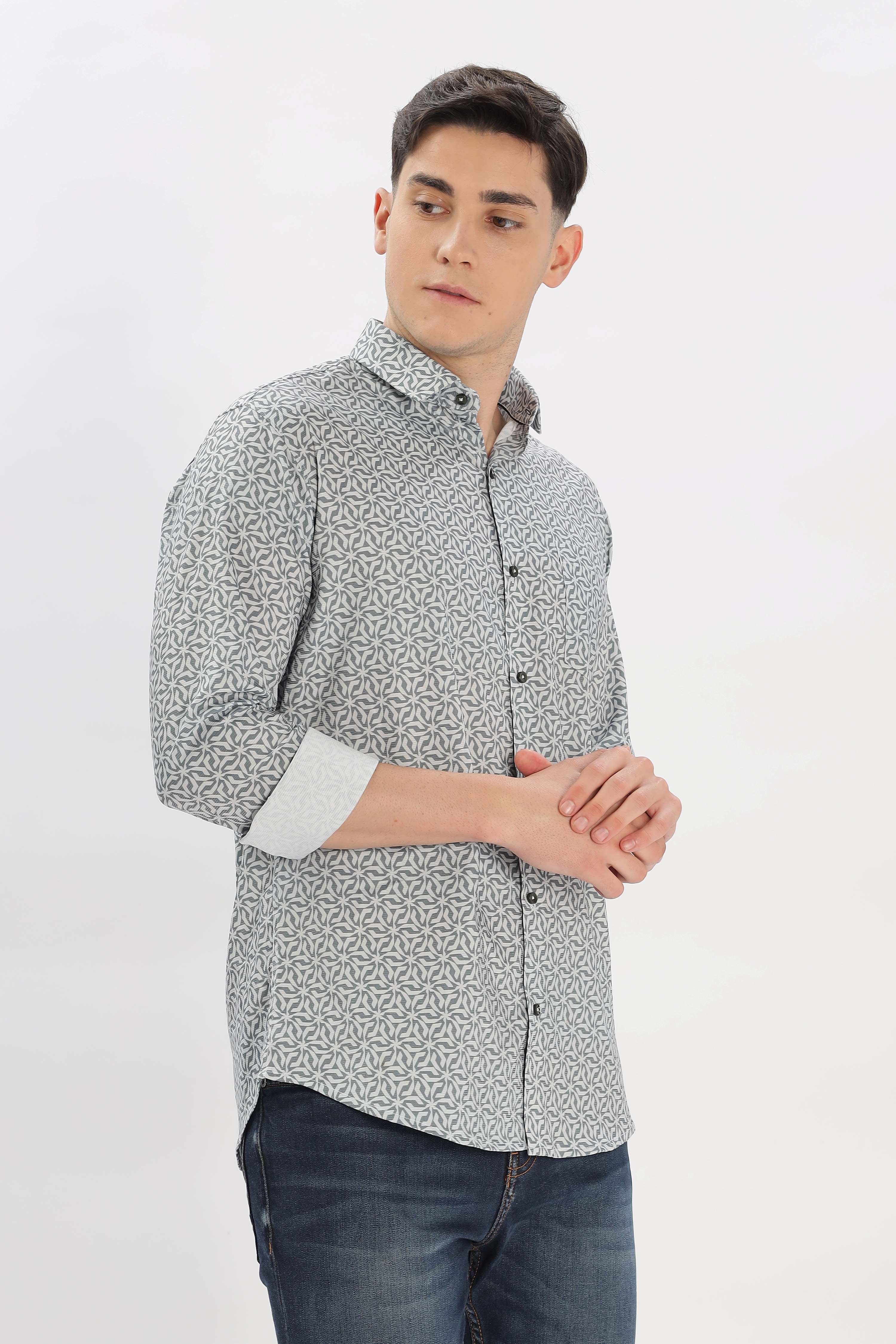 Interlocking Shaped Printed Shirt