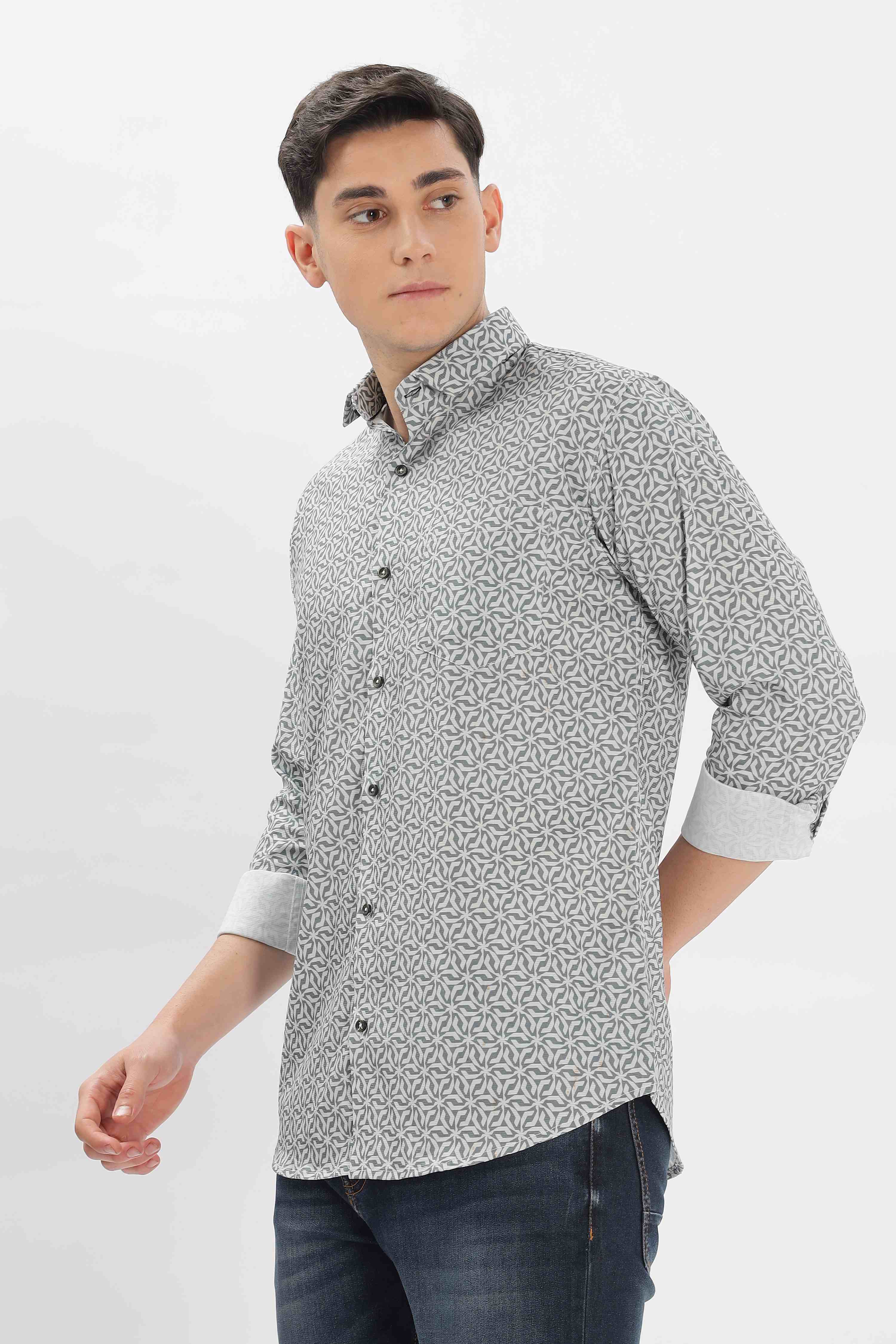 Interlocking Shaped Printed Shirt