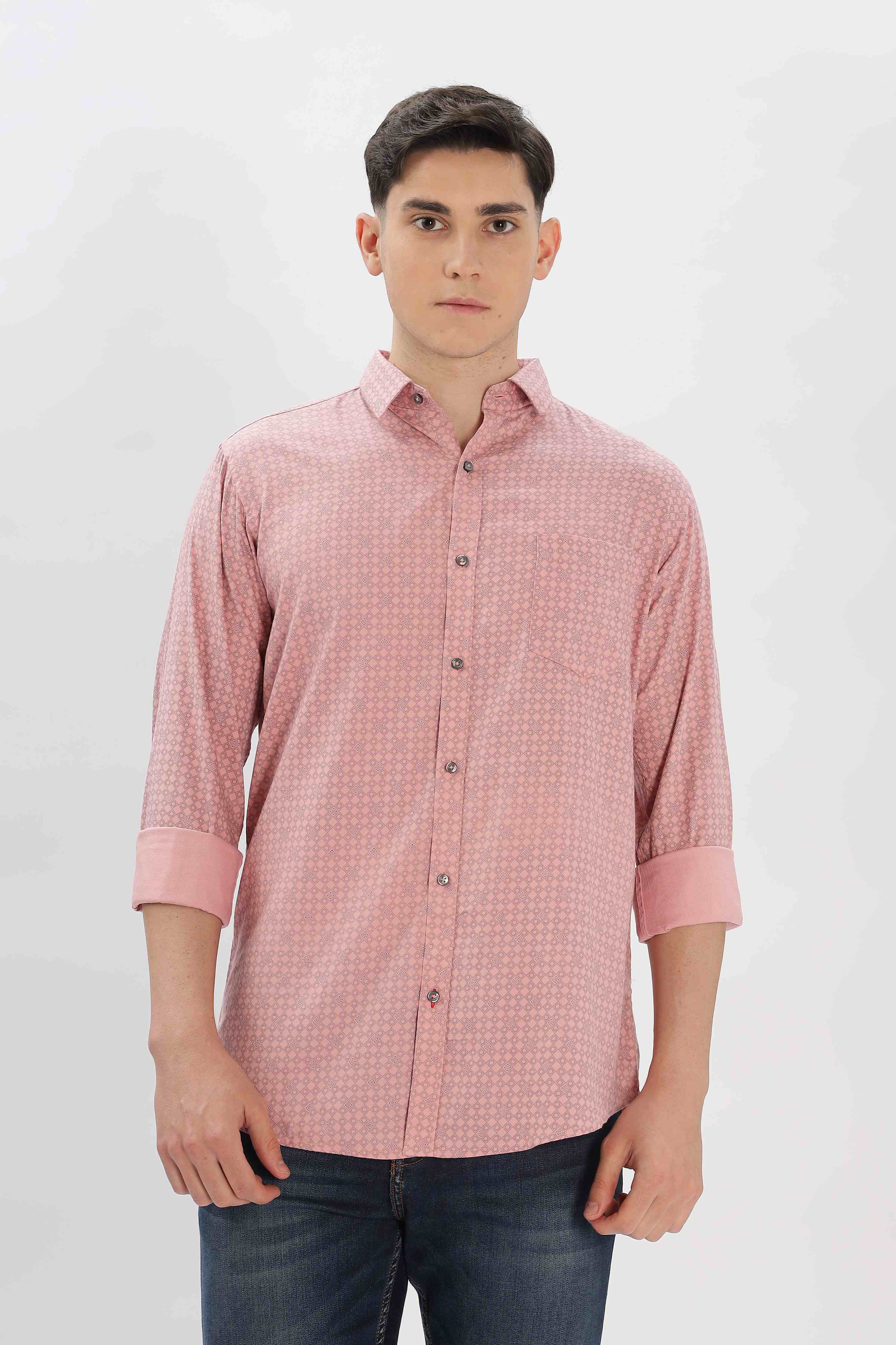 Cotton fabric Geometric Pattern Shirt