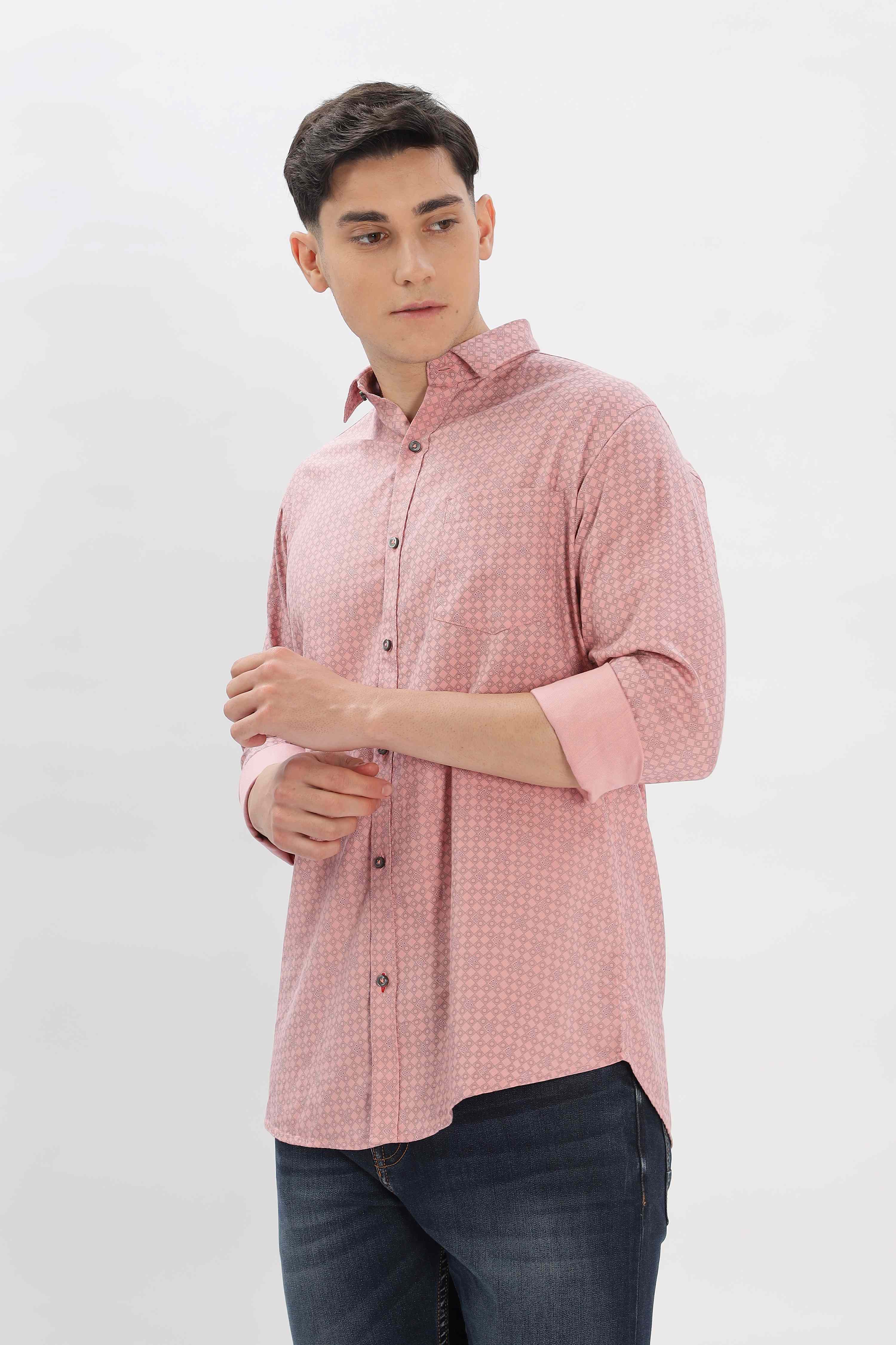 Cotton fabric Geometric Pattern Shirt