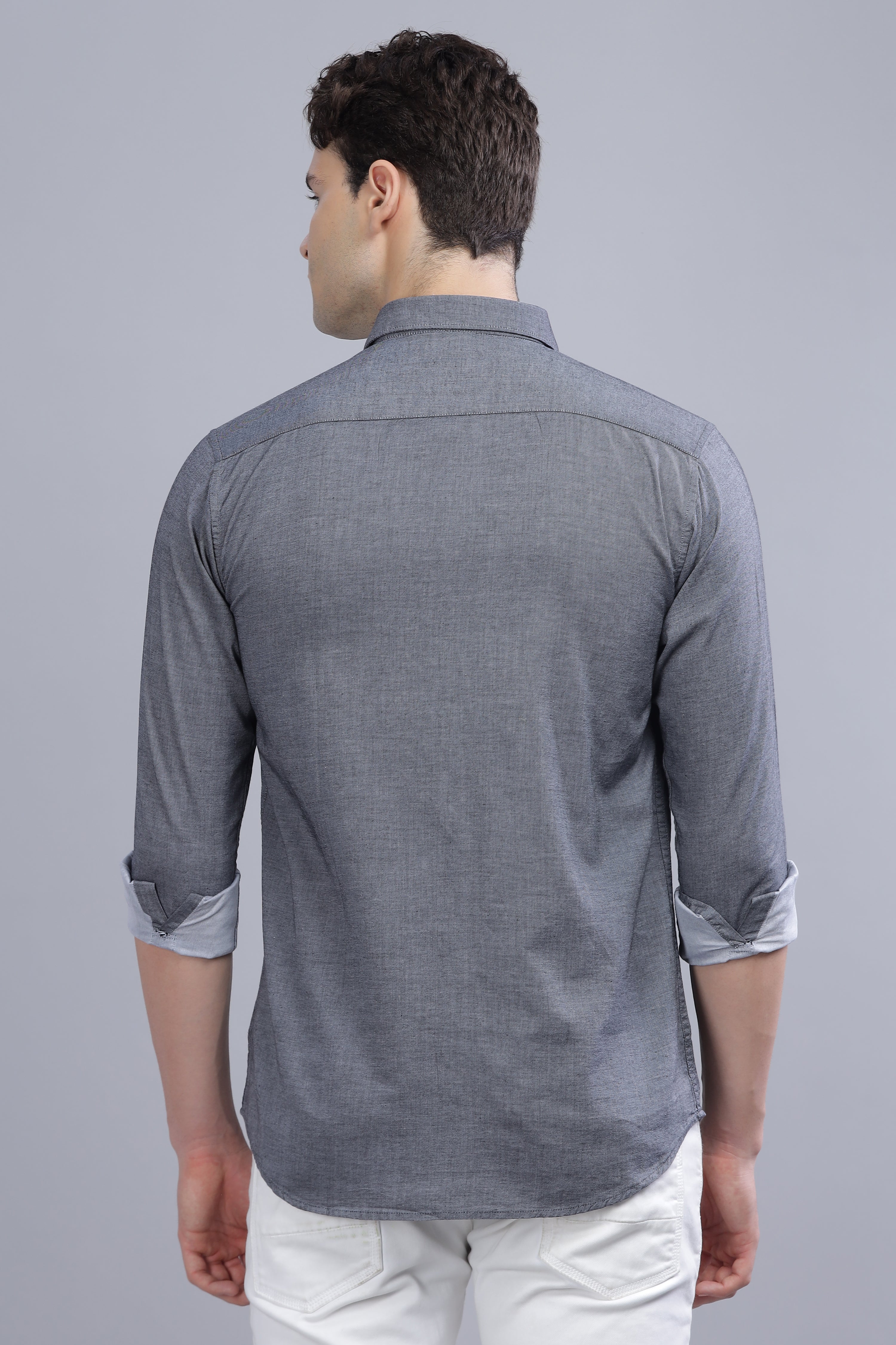 Linen Blend Dark Grey Shirt