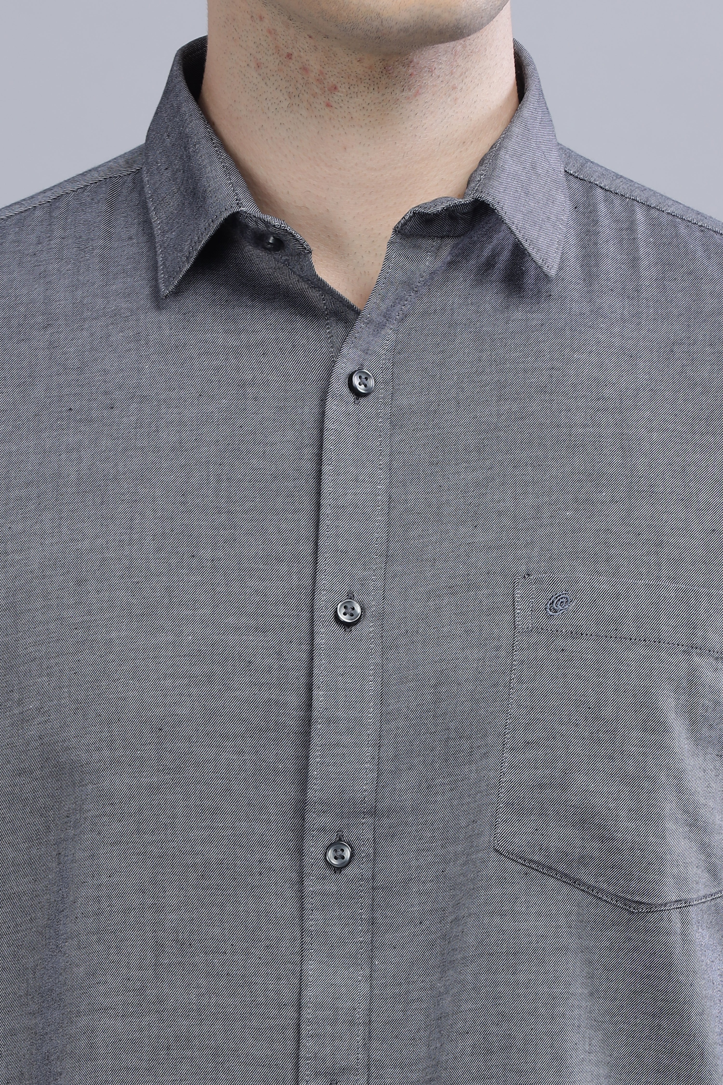 Linen Blend Dark Grey Shirt