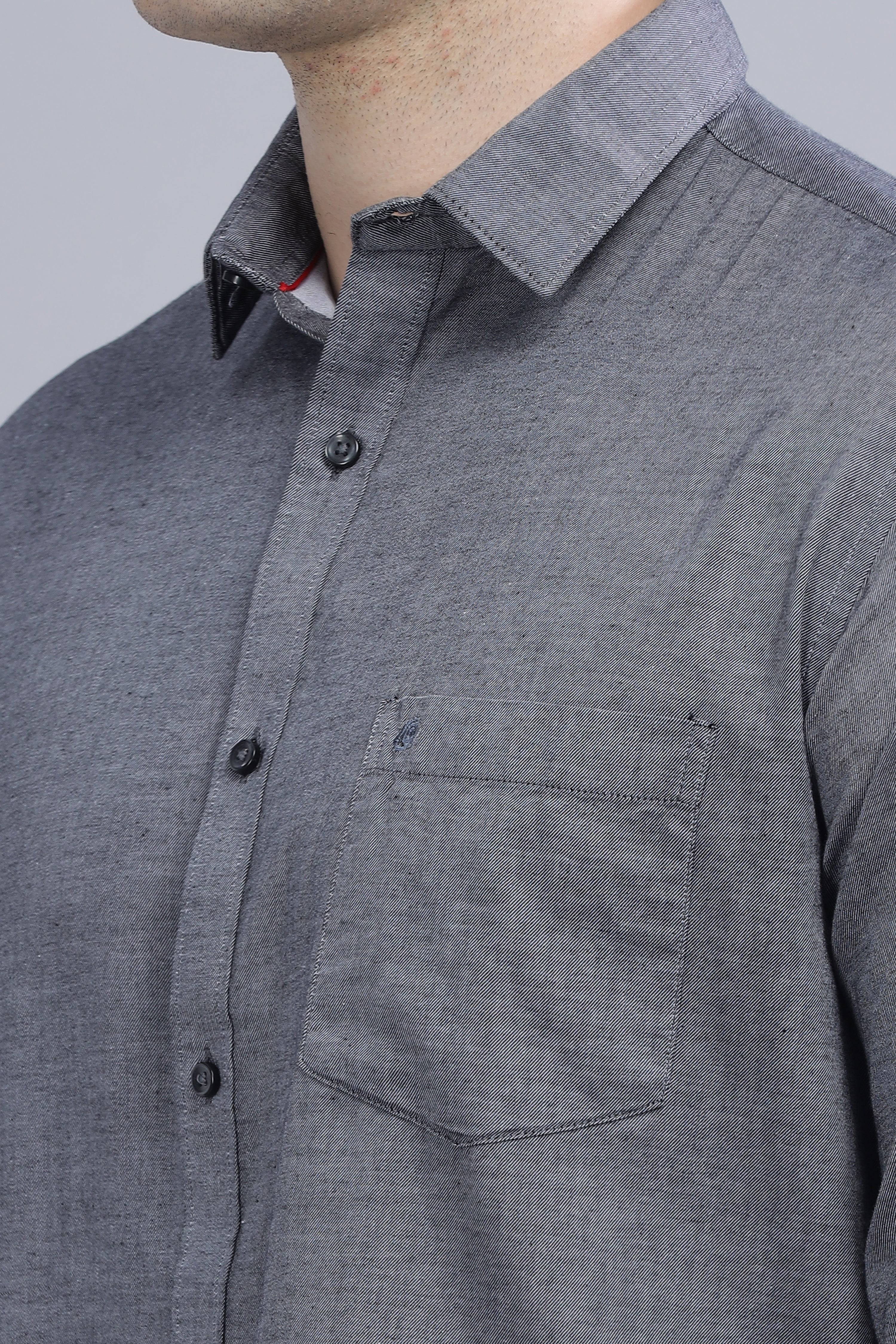 Linen Blend Dark Grey Shirt