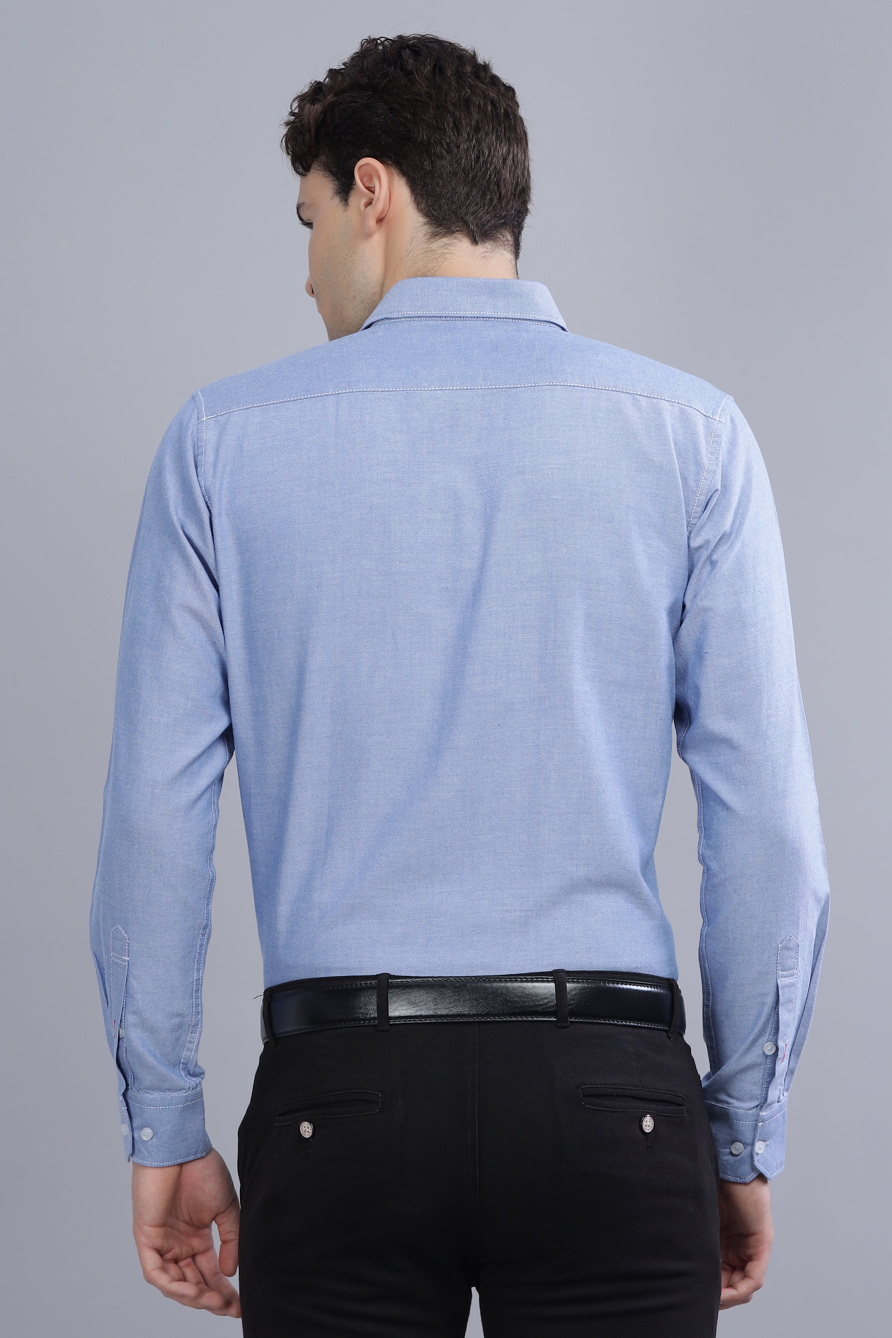 Regular Fit sky blue shirt