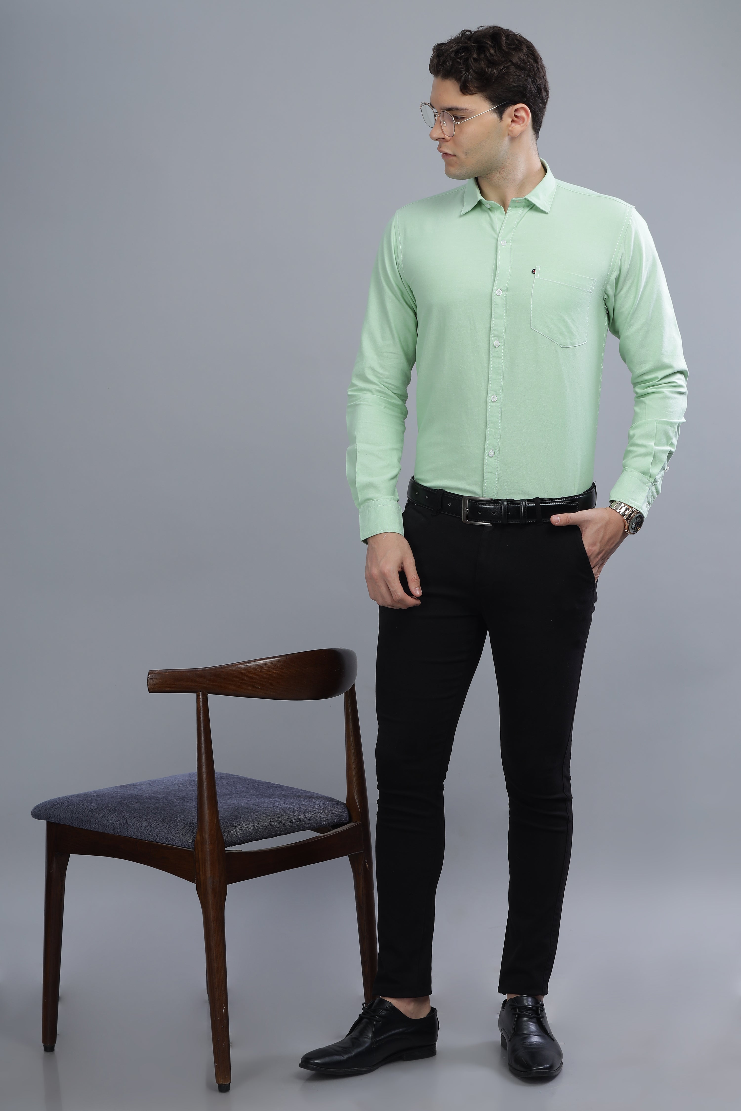 Regular Fit Green shirt